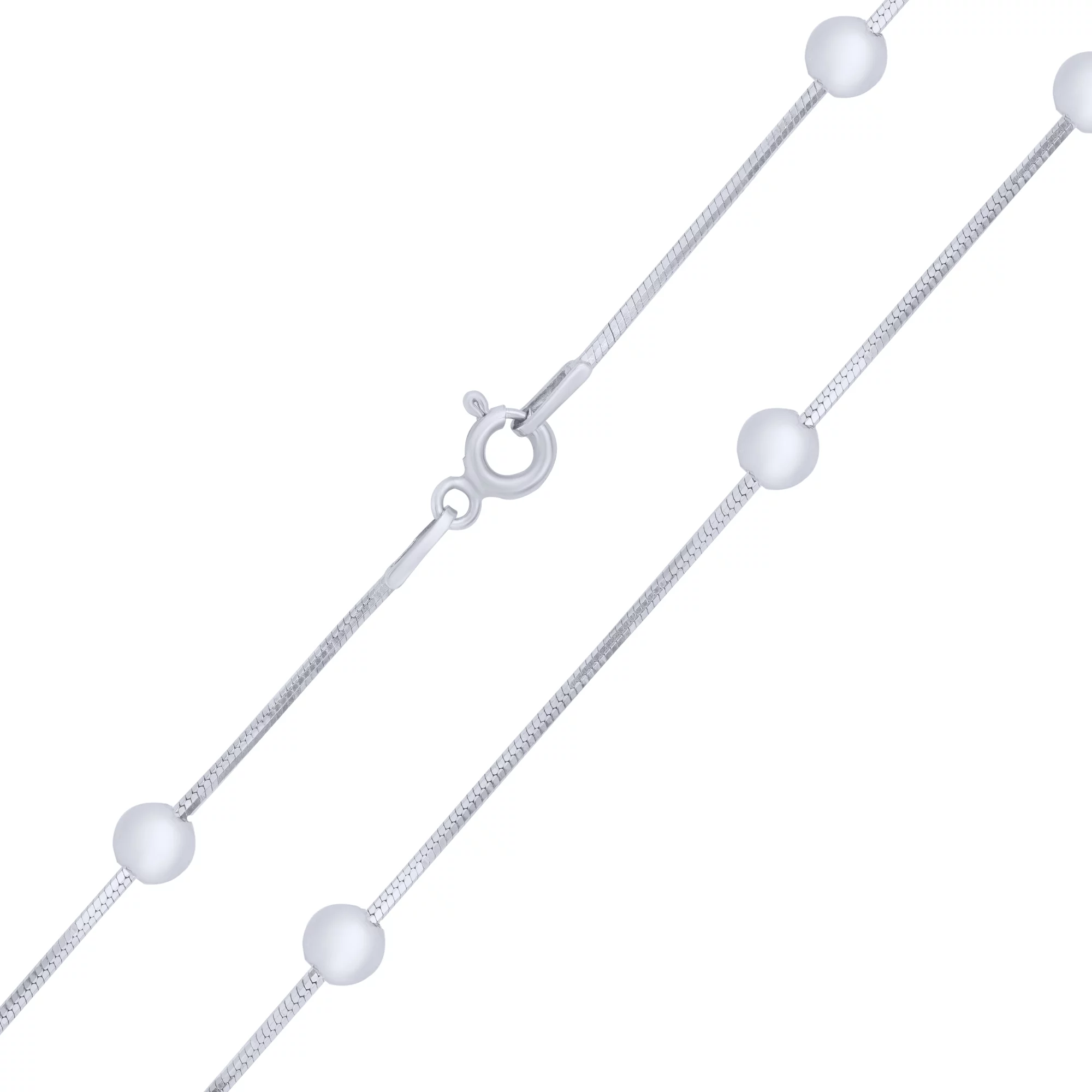 Ланцюжок срібний з кульками плетіння снейк - 1701969 – зображення 1