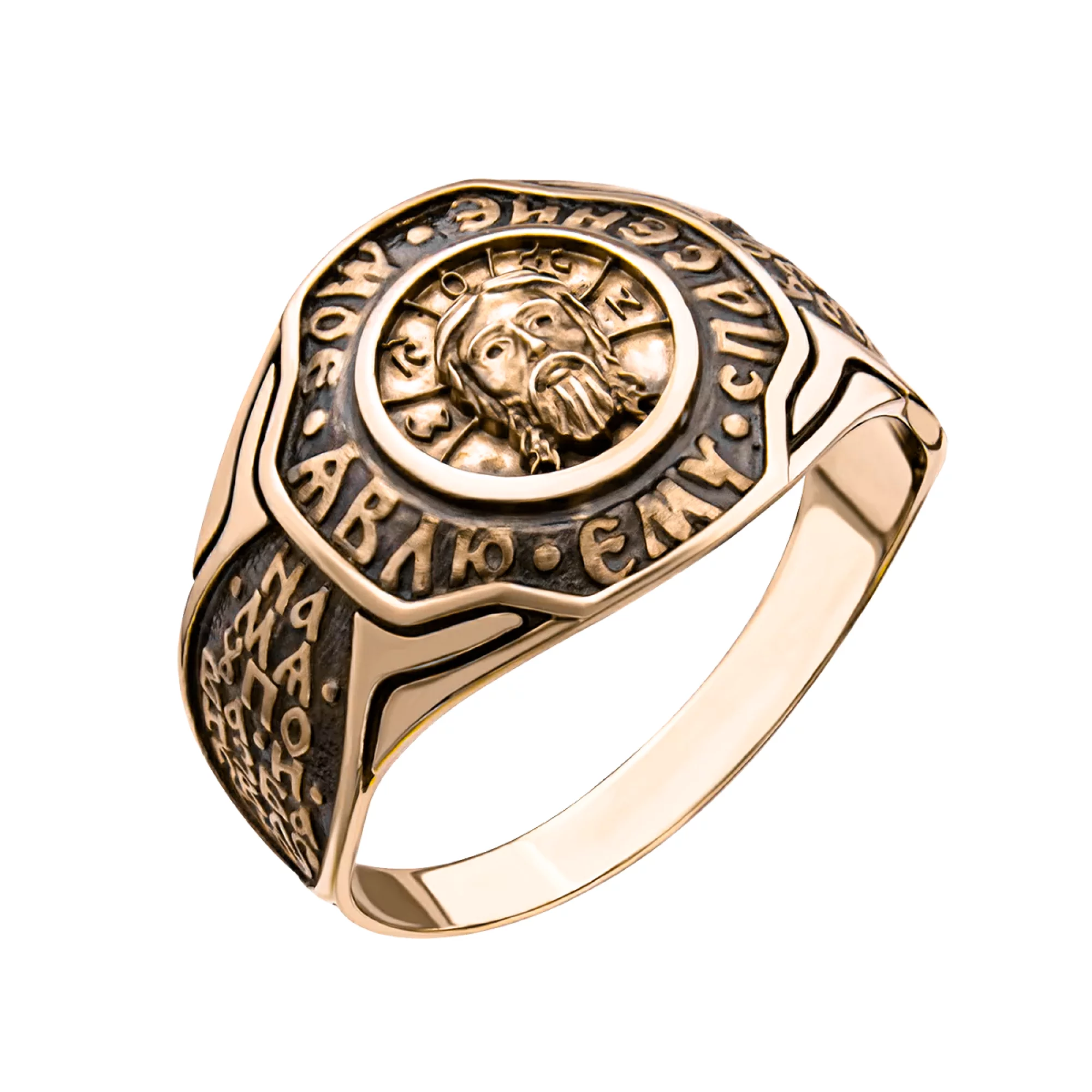 Перстень-печатка з червоного золота - 431154 – зображення 1