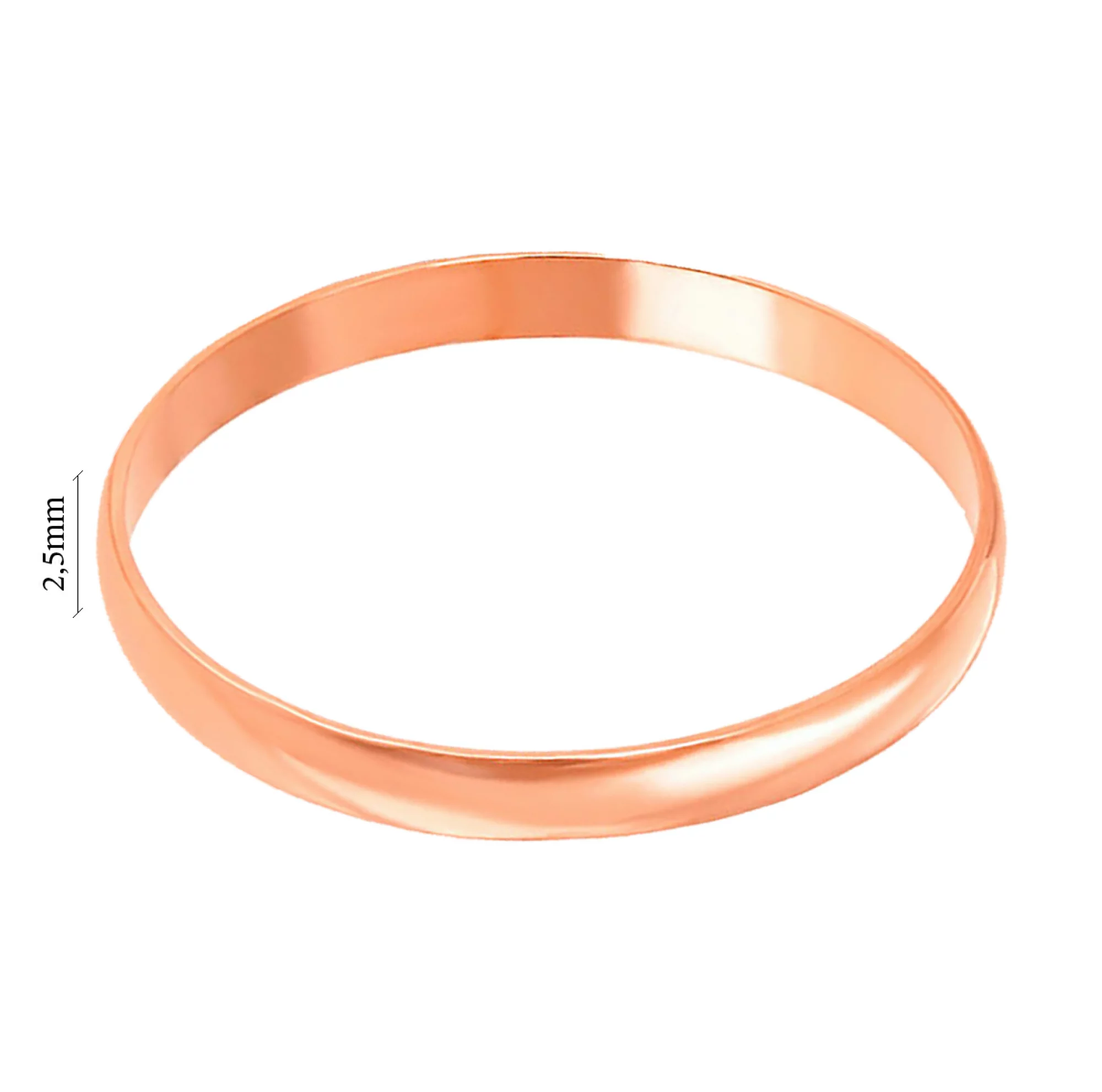 Обручальное кольцо классическое из красного золота - 1278218 – изображение 4