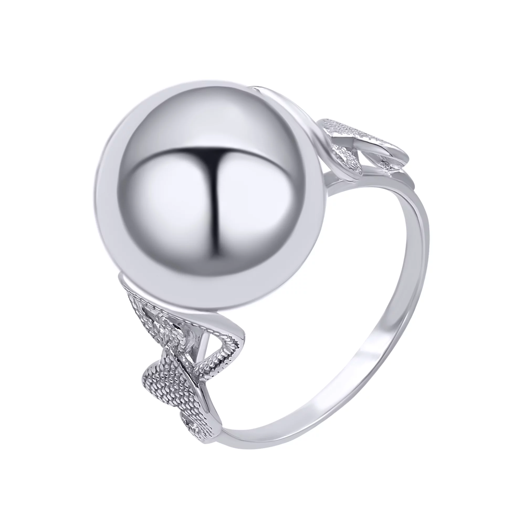 Серебряное кольцо "Шар" - 776292 – изображение 1