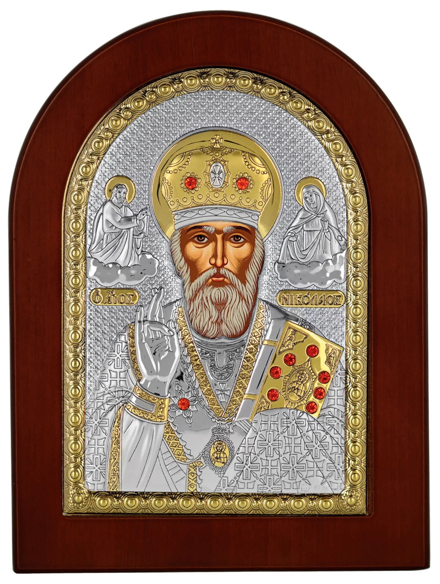Ікона "Святитель Миколай" з фіанітами. Розмір 15х21 см - 413361 – зображення 2