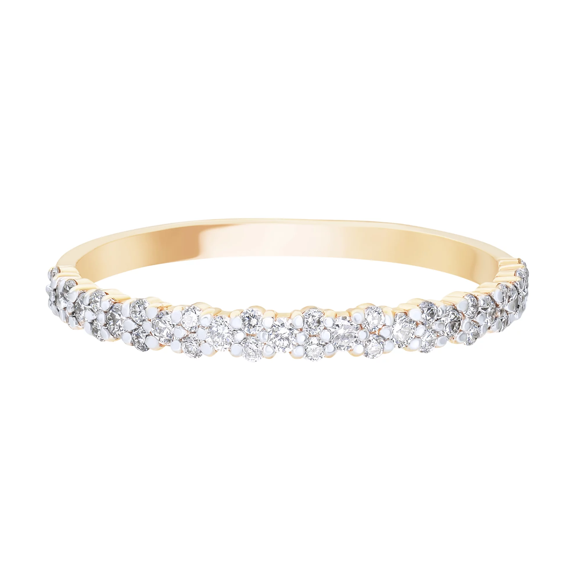 Тонкое кольцо из красного золота с бриллиантами - 1559032 – изображение 4