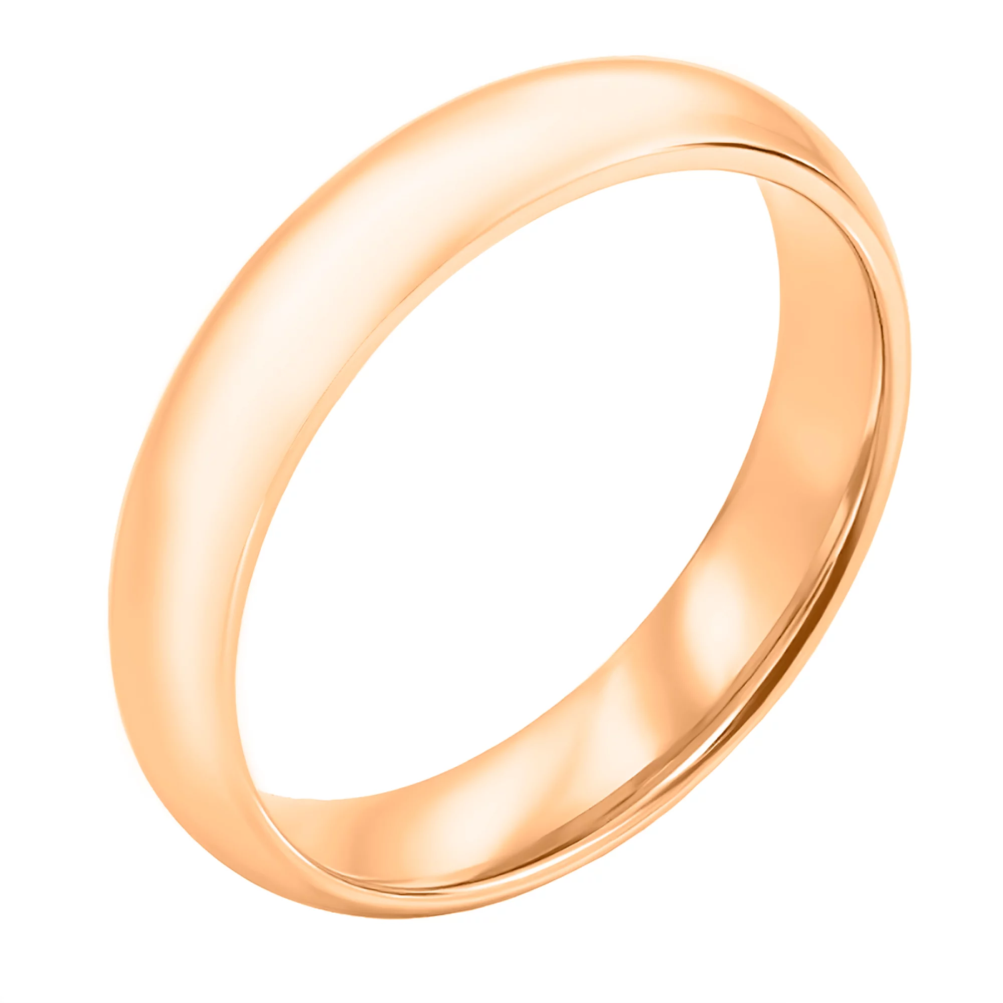 Обручальное классическое кольцо комфорт из красного золота - 1348612 – изображение 1