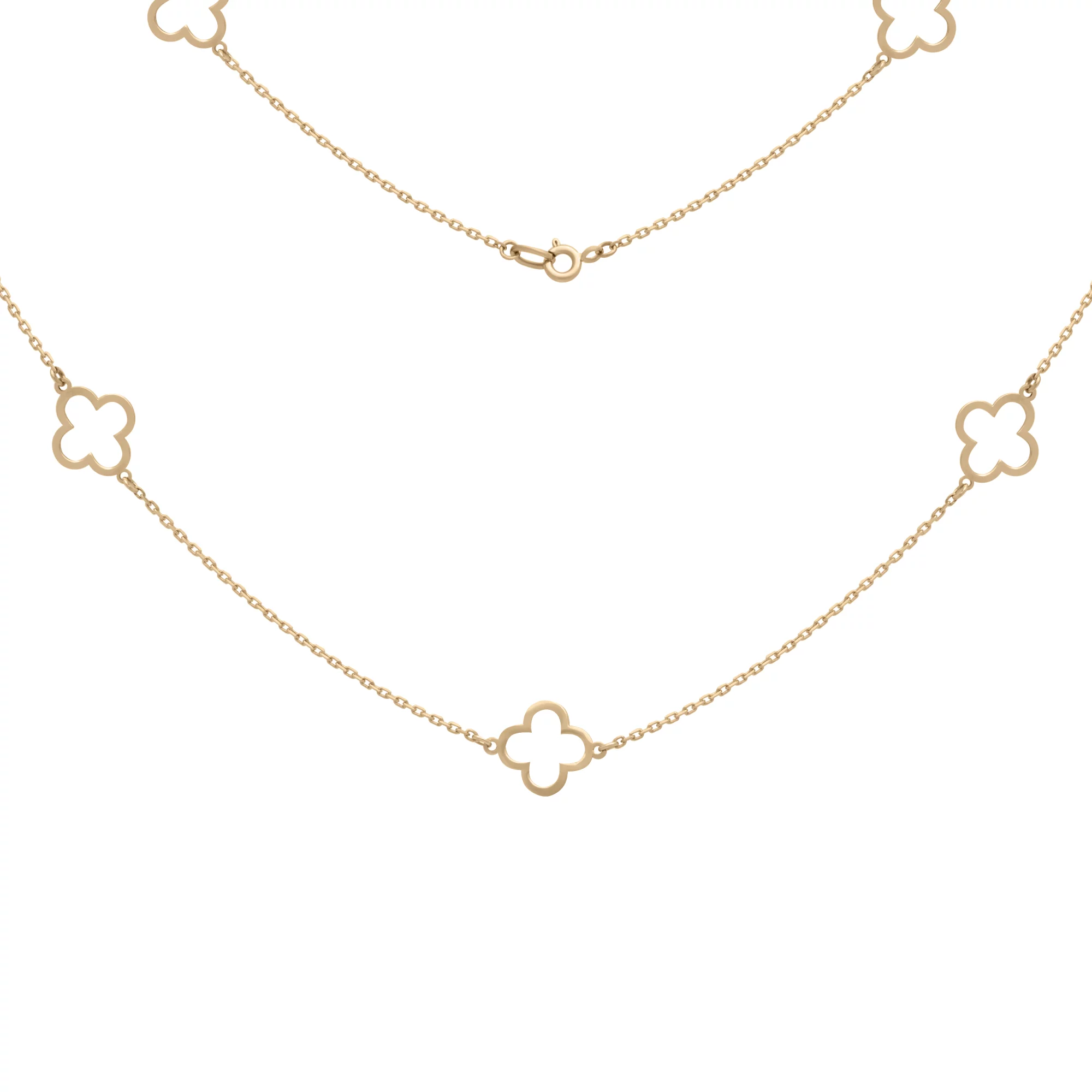 Колье из красного золота "Клевер" - 1689103 – изображение 1