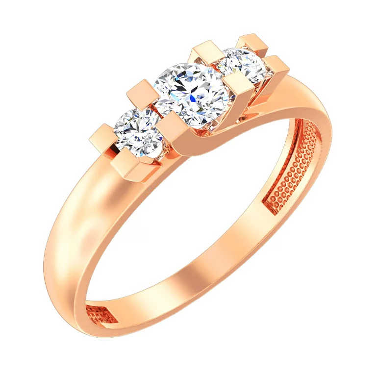 Золотое кольцо с фианитом. Артикул 147400: цена, отзывы, фото – купить в интернет-магазине AURUM
