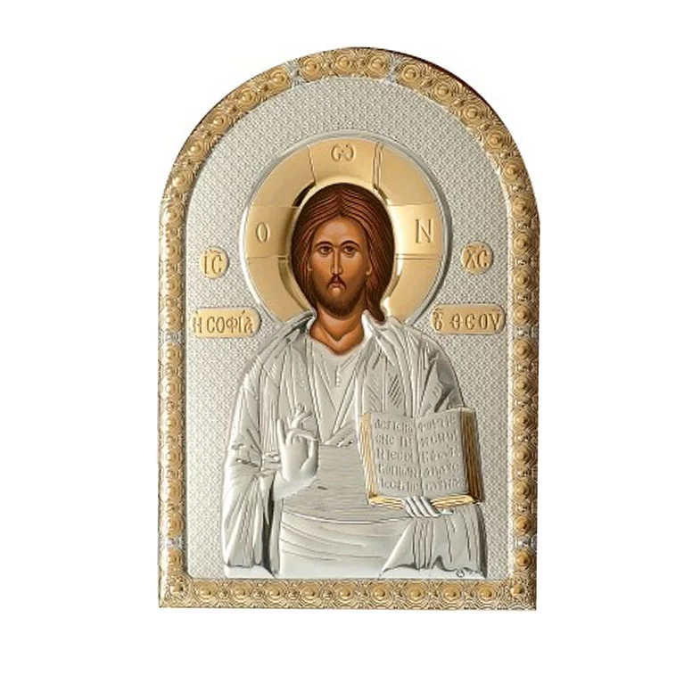Срібна ікона "Ісус Христос" з позолотою. Артикул MA/E5107BX/BR: ціна, відгуки, фото – купити в інтернет-магазині AURUM