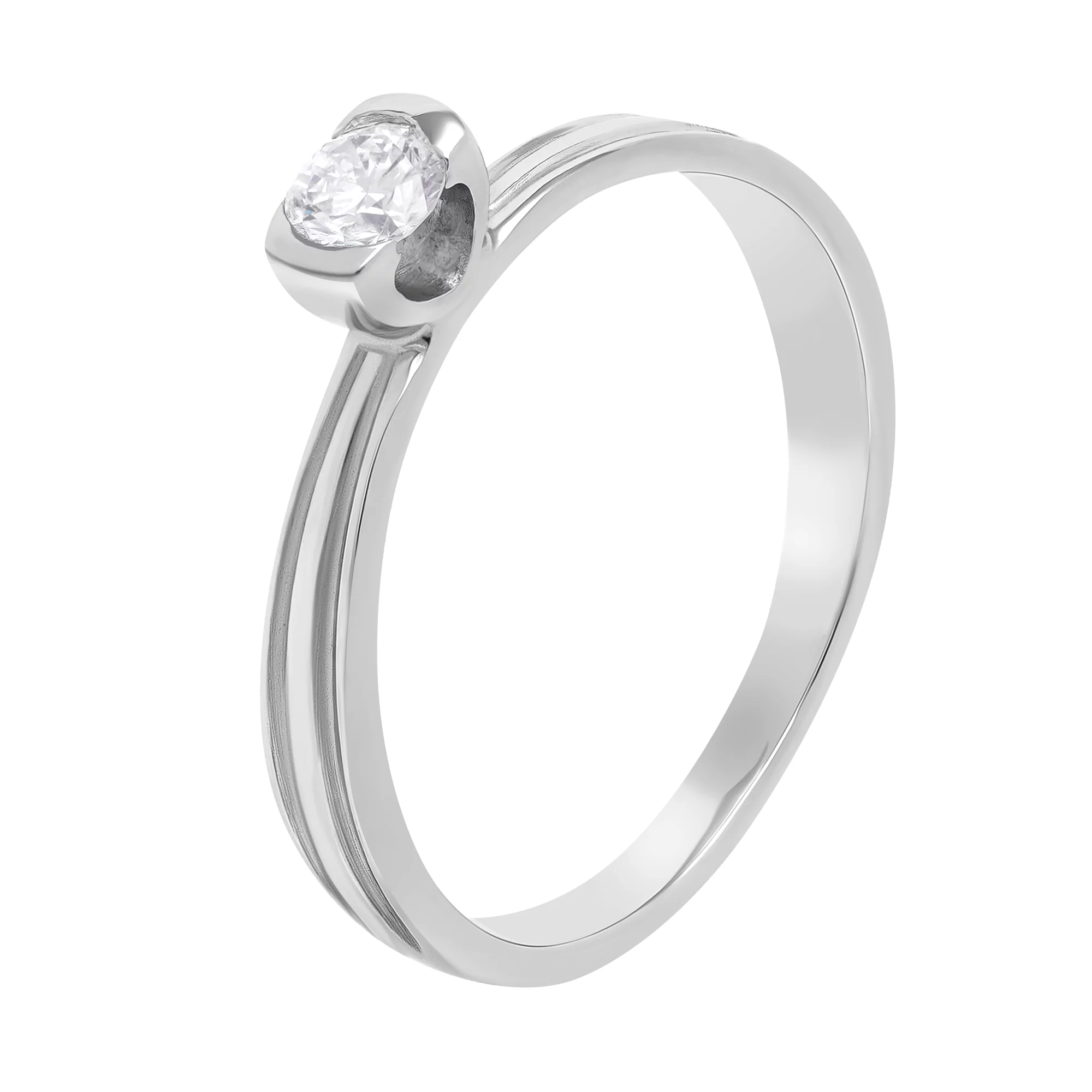 Золотое кольцо помолвочное с бриллиантом - 1731699 – изображение 1