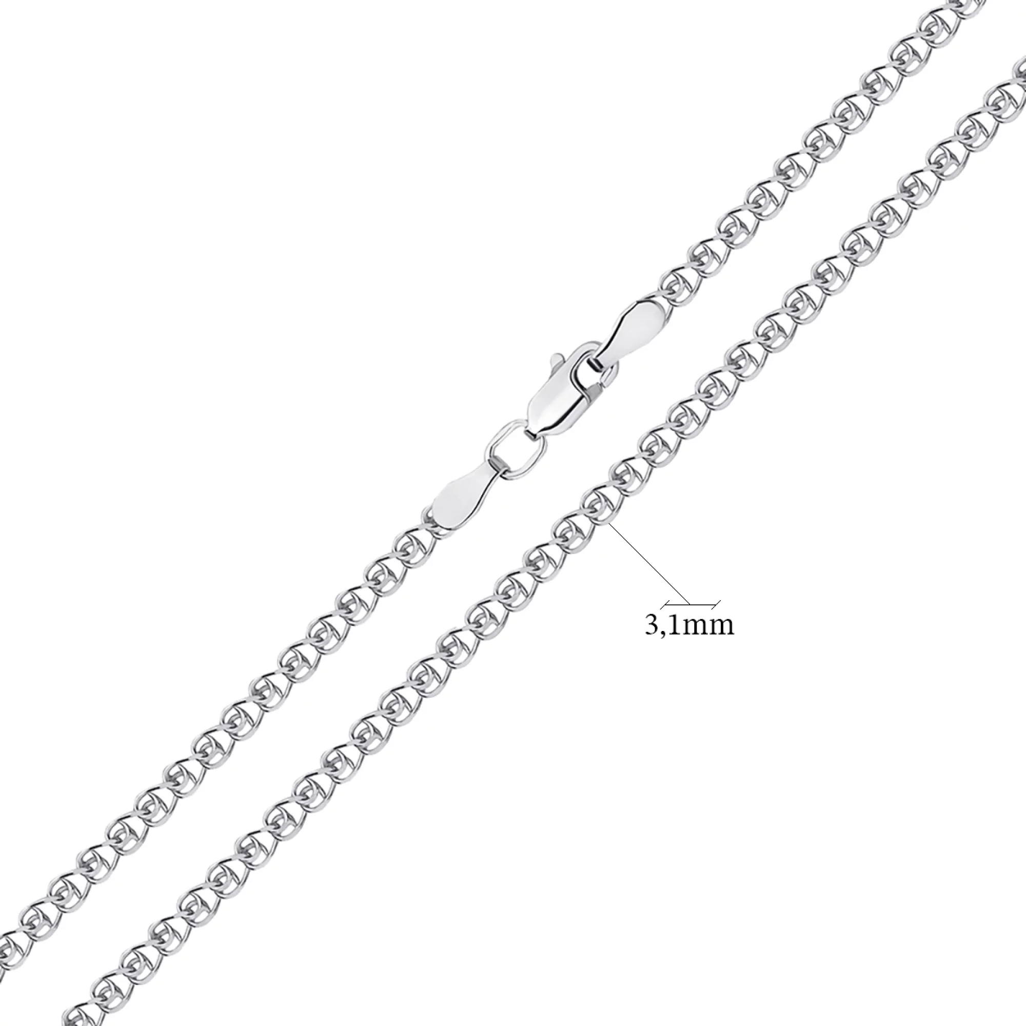 Цепочка серебряная в плетении Лав - 1297403 – изображение 3