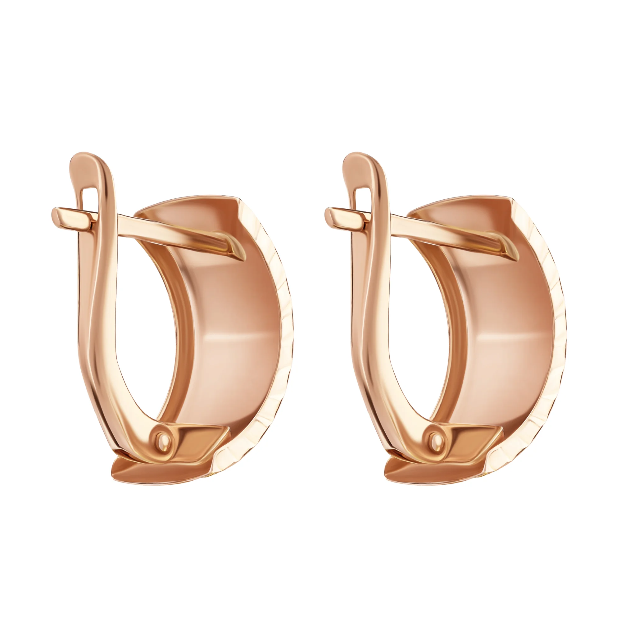 Сережки широкие из красного золота - 1846112 - 3