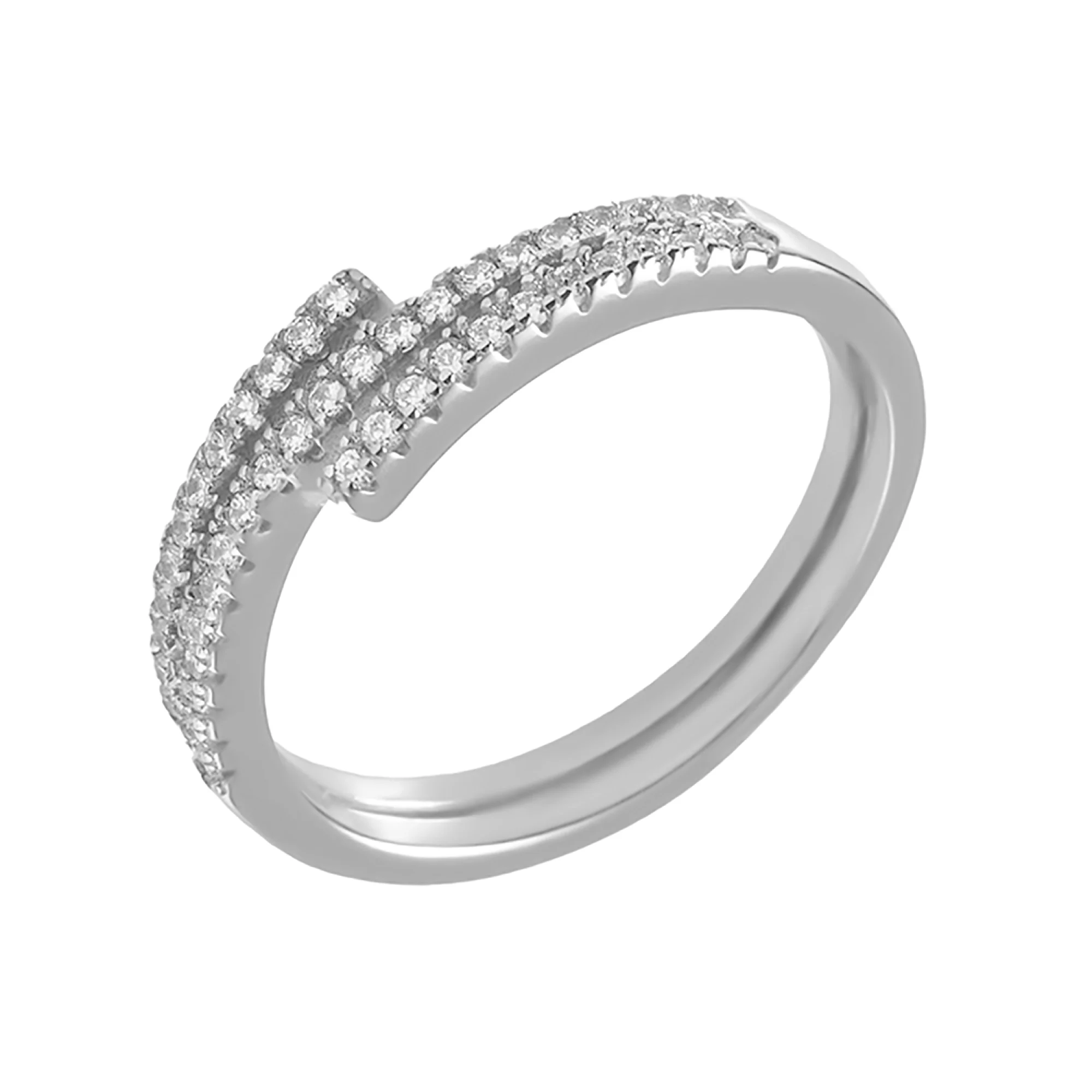 Серебряное кольцо с фианитами - 972251 - 1