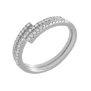 Серебряное кольцо с фианитами - 972251