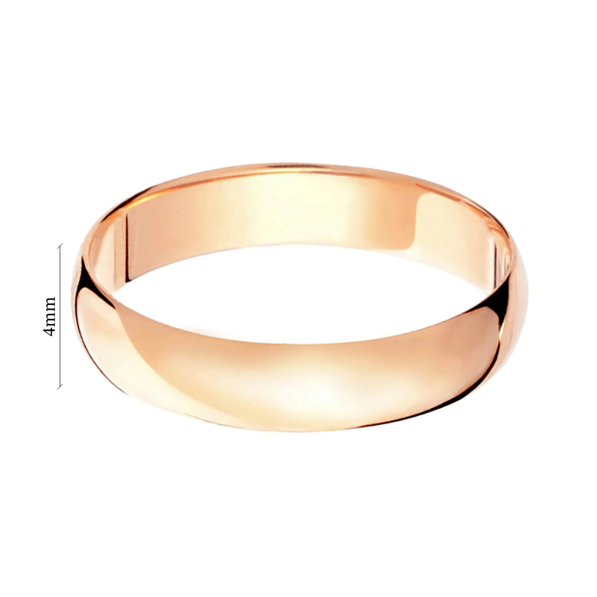 Обручальное кольцо классическое из красного золота - 965066 – изображение 2