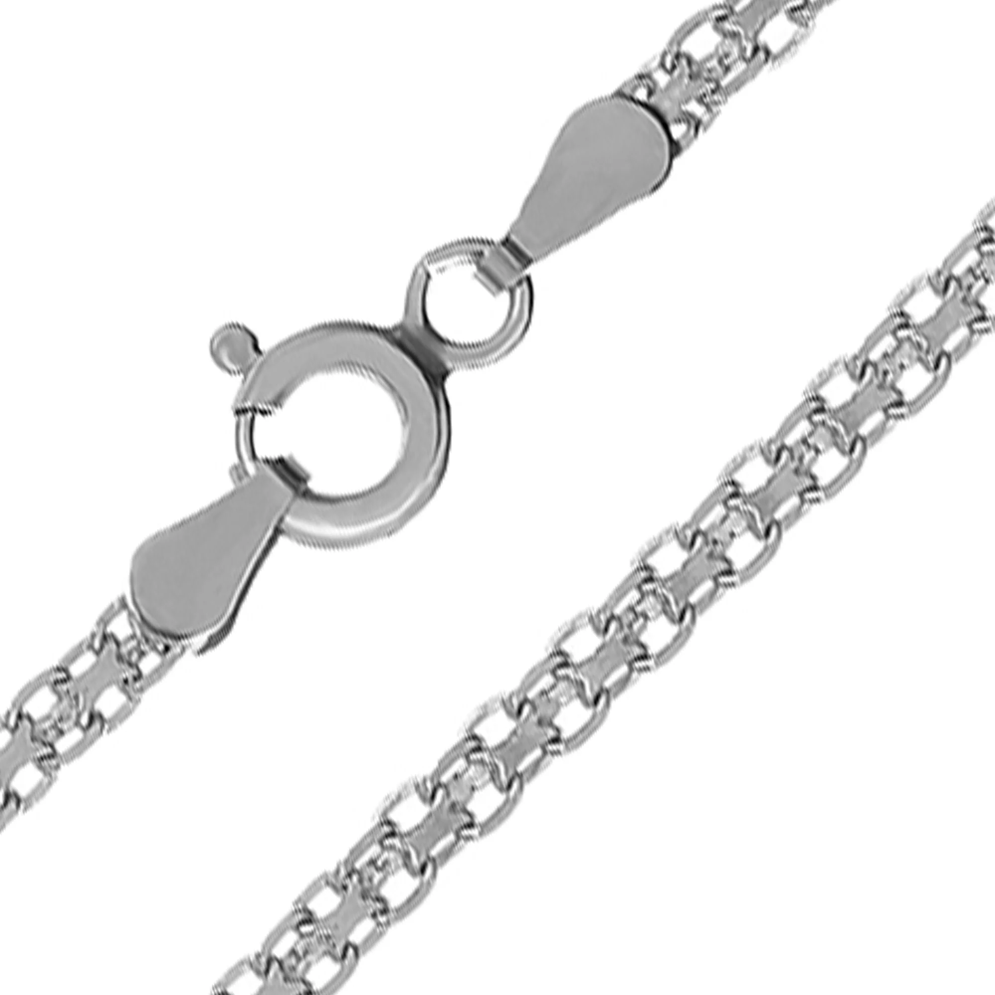 Серебряная цепочка с плетением якорный бисмарк - 648379 – изображение 1