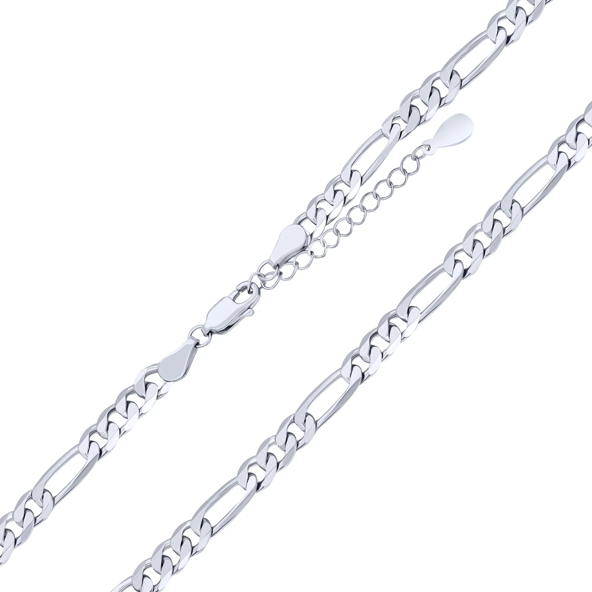 Серебряный браслет плетение фигаро - 1545070 – изображение 2