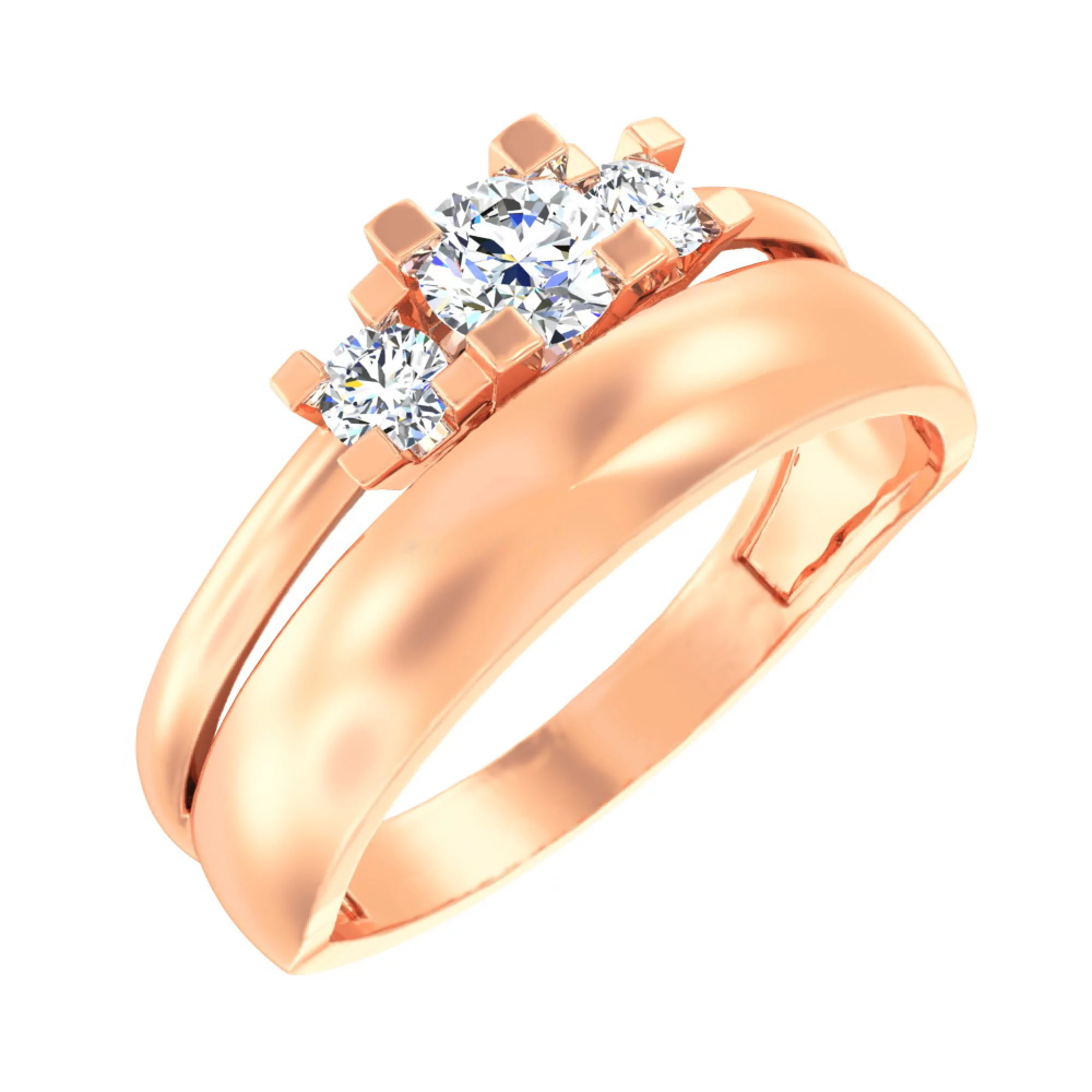 Золотое кольцо с фианитом - 585414 – изображение 1