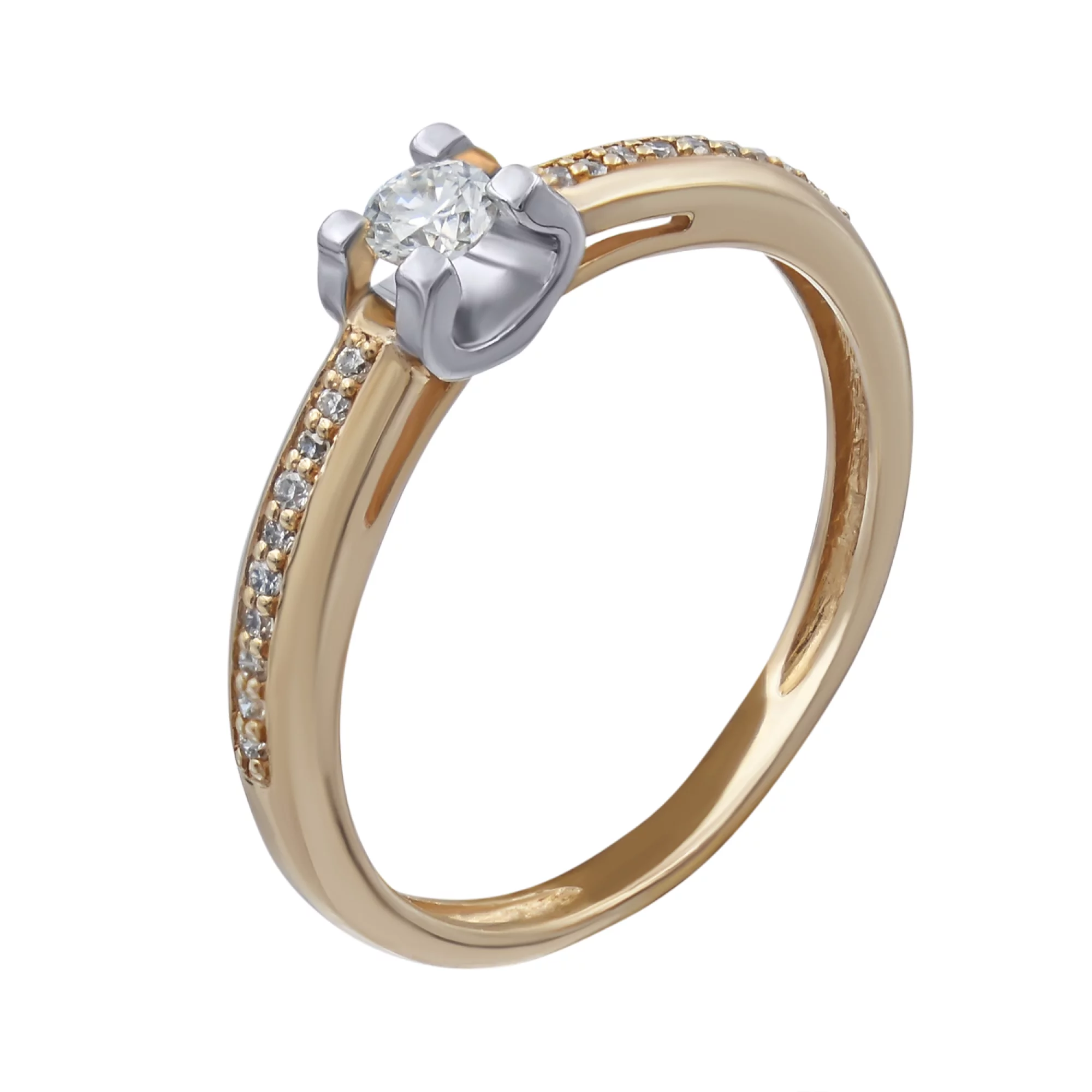 Золотое кольцо с бриллиантами - 538733 – изображение 1