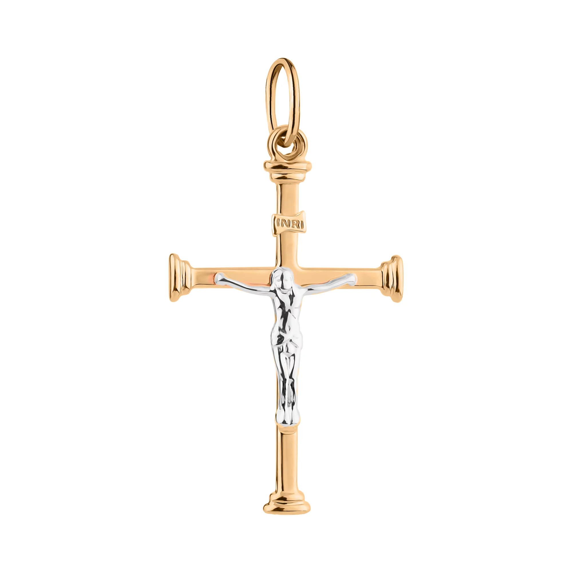 Золотой нательный крестик с распятием  - 1642275 – изображение 1
