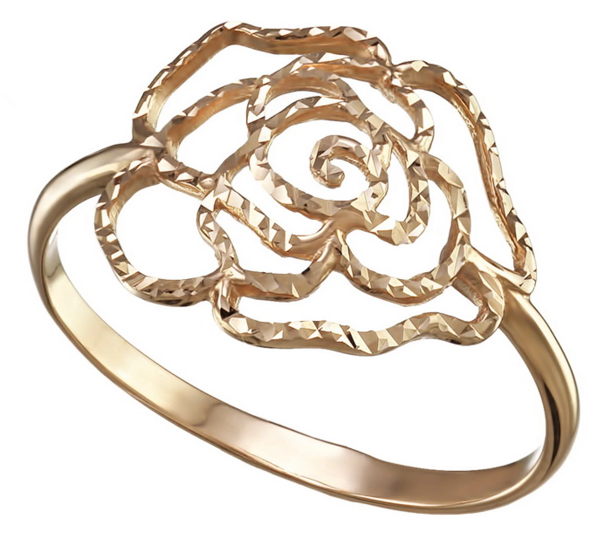 Кольцо из красного золота Роза - 494579 – изображение 1
