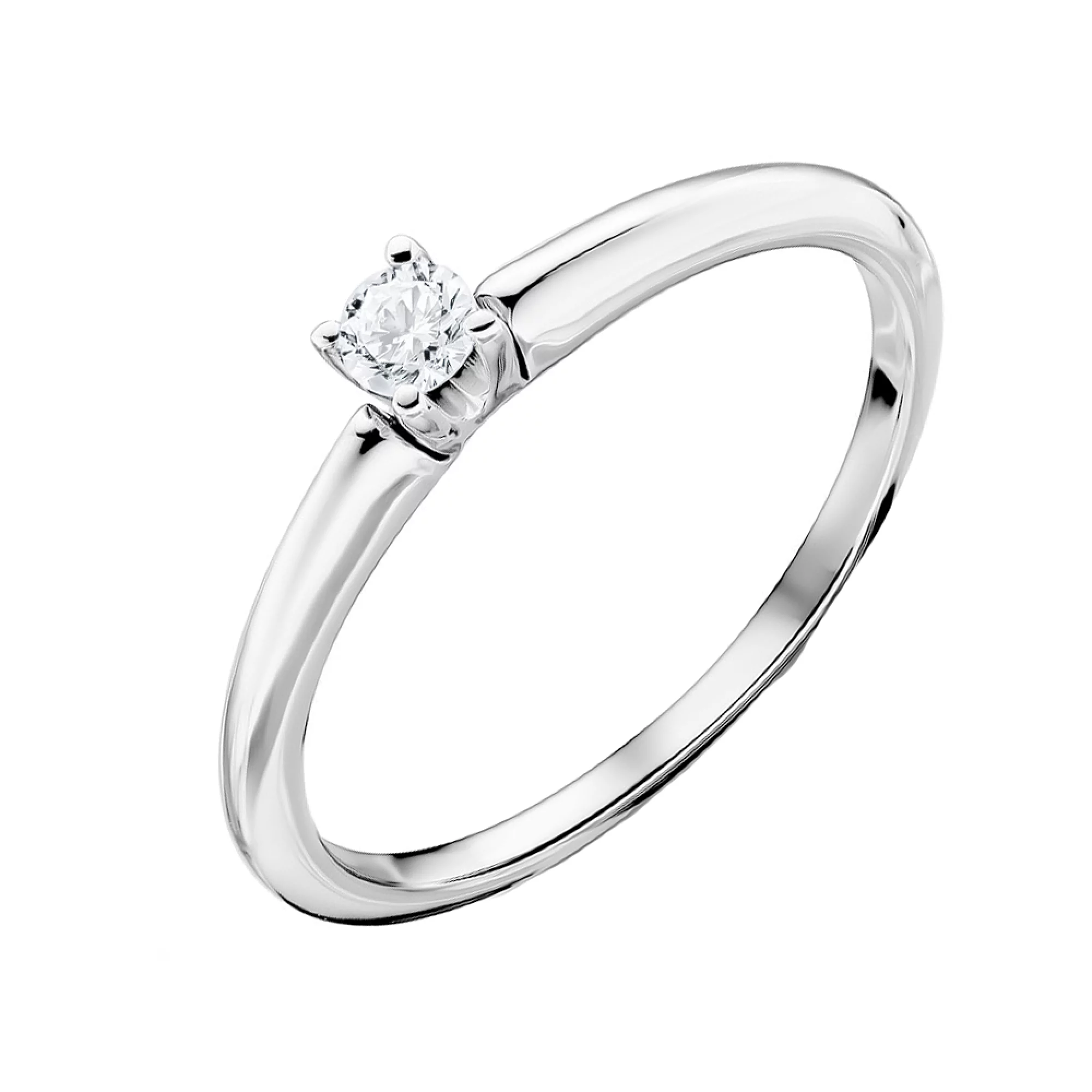 Золотое помолвочное кольцо с бриллиантом - 1697633 – изображение 1