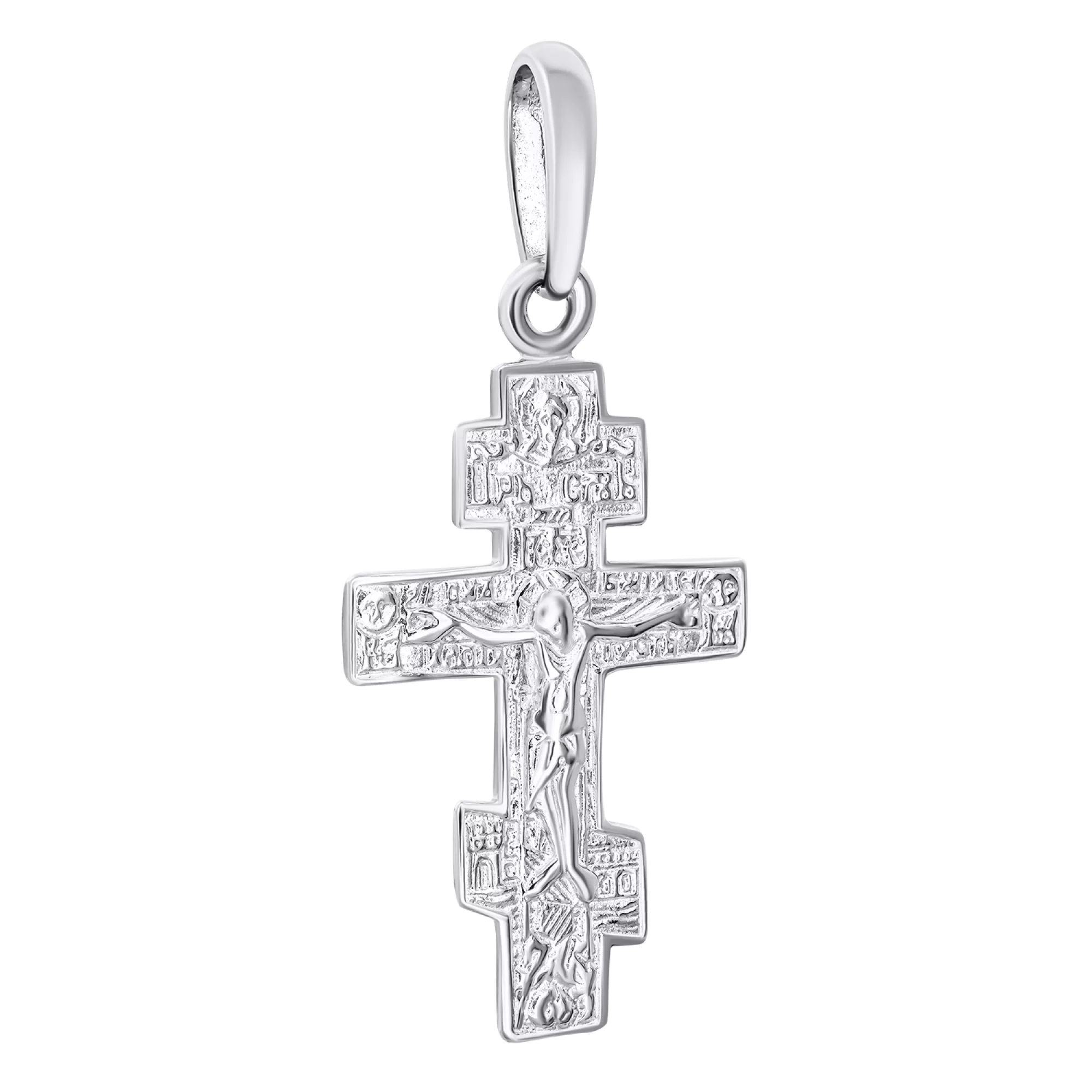 Хрестик зі срібла з родіюванням - 1546717 – зображення 1