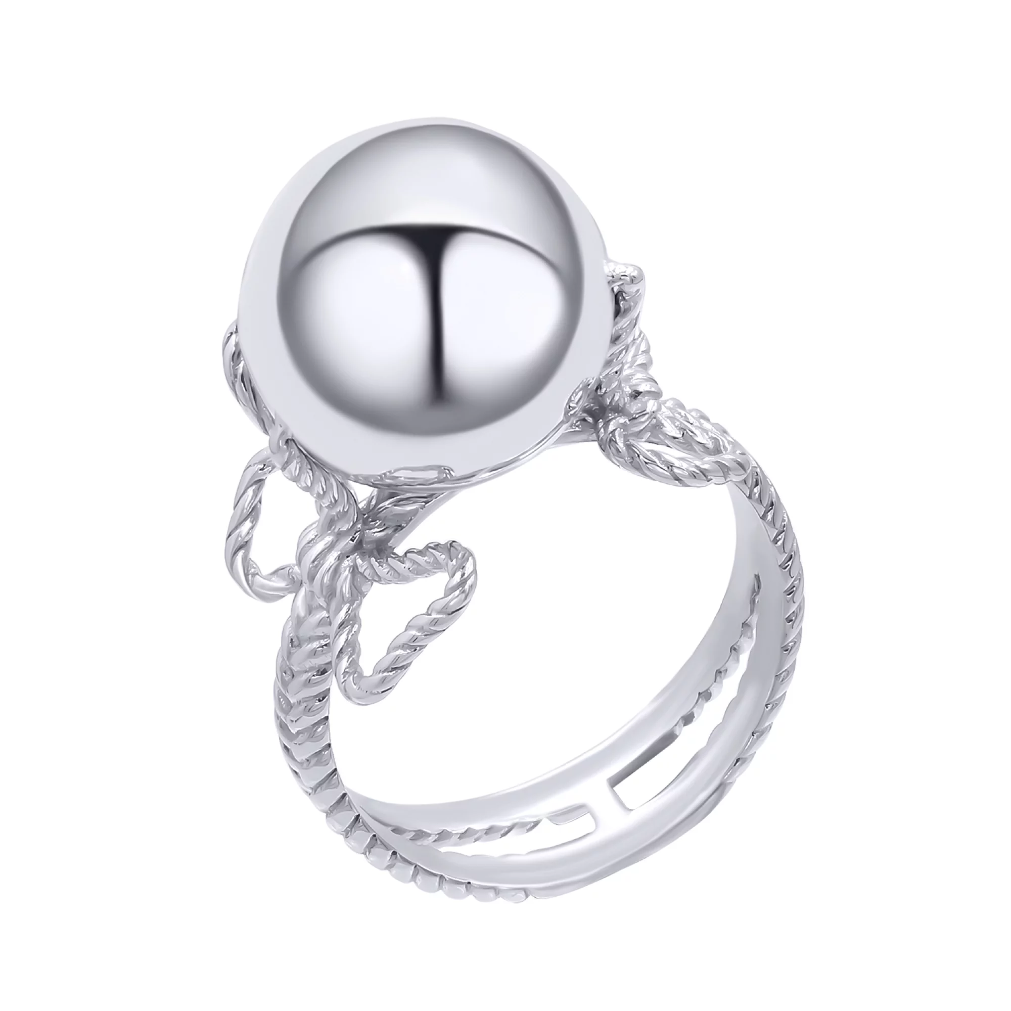Серебряное кольцо "Шар" - 776254 – изображение 1