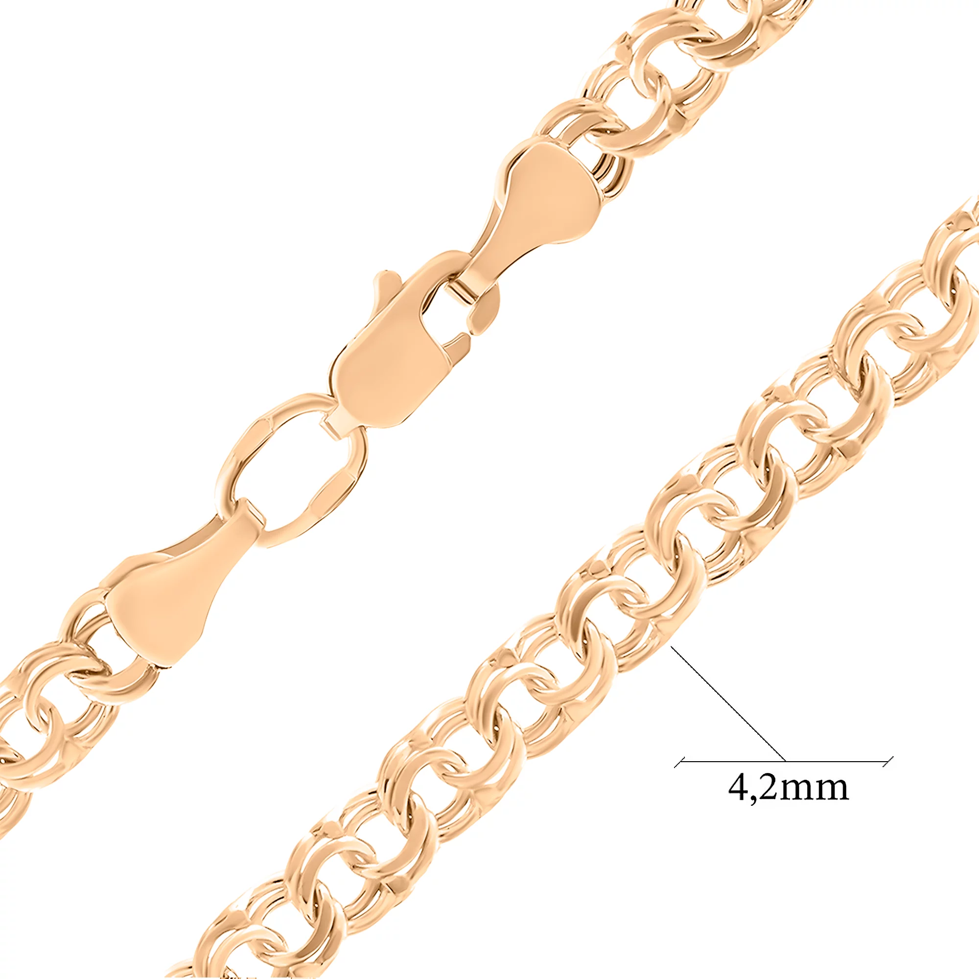 Золотий ланцюг плетіння бісмарк - 637398 – зображення 2