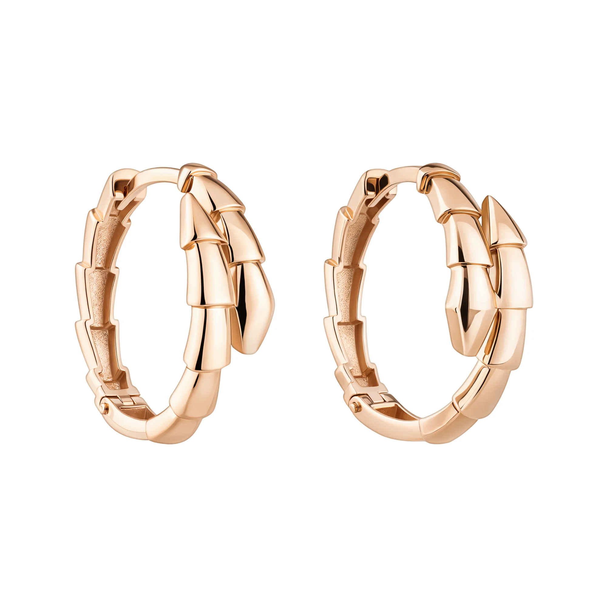Серьги-кольца "Змея" из красного золота - 2149613 - 1