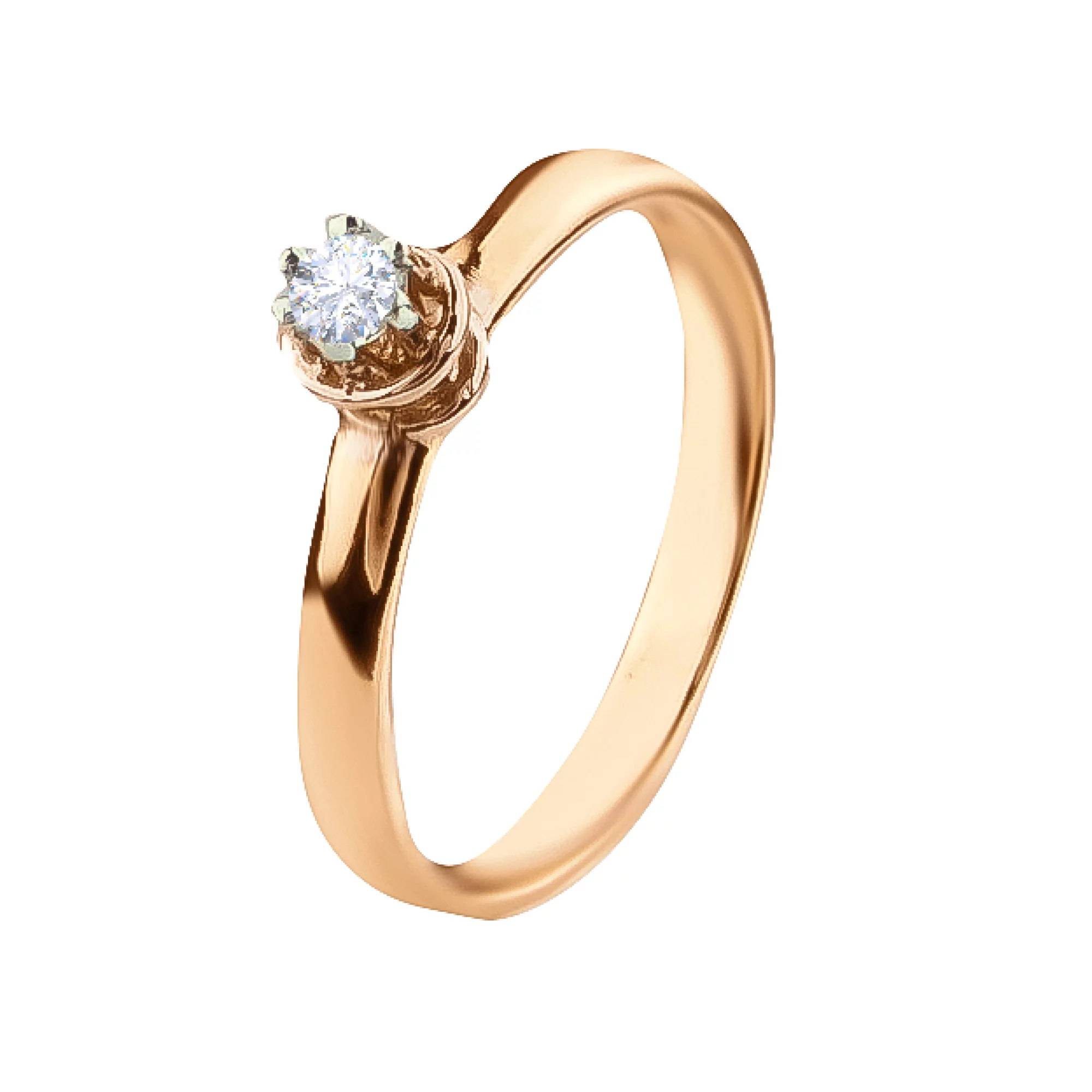 Золотое кольцо с фианитом - 512199 – изображение 1