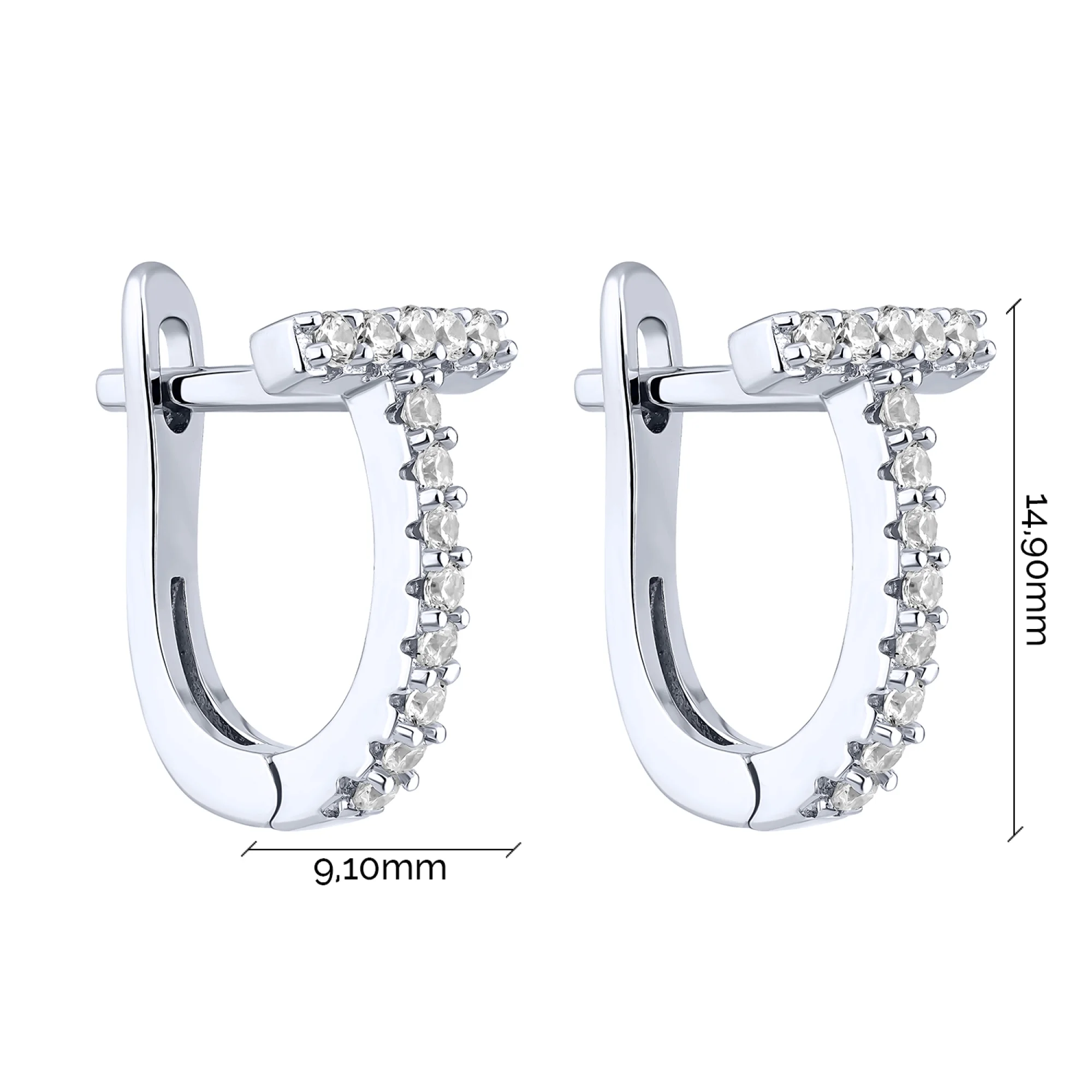 Серебряные серьги с фианитами - 2187085 - 2