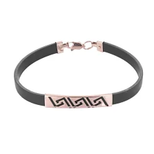 Браслет із каучука зі вставками з червоного золота - 416675