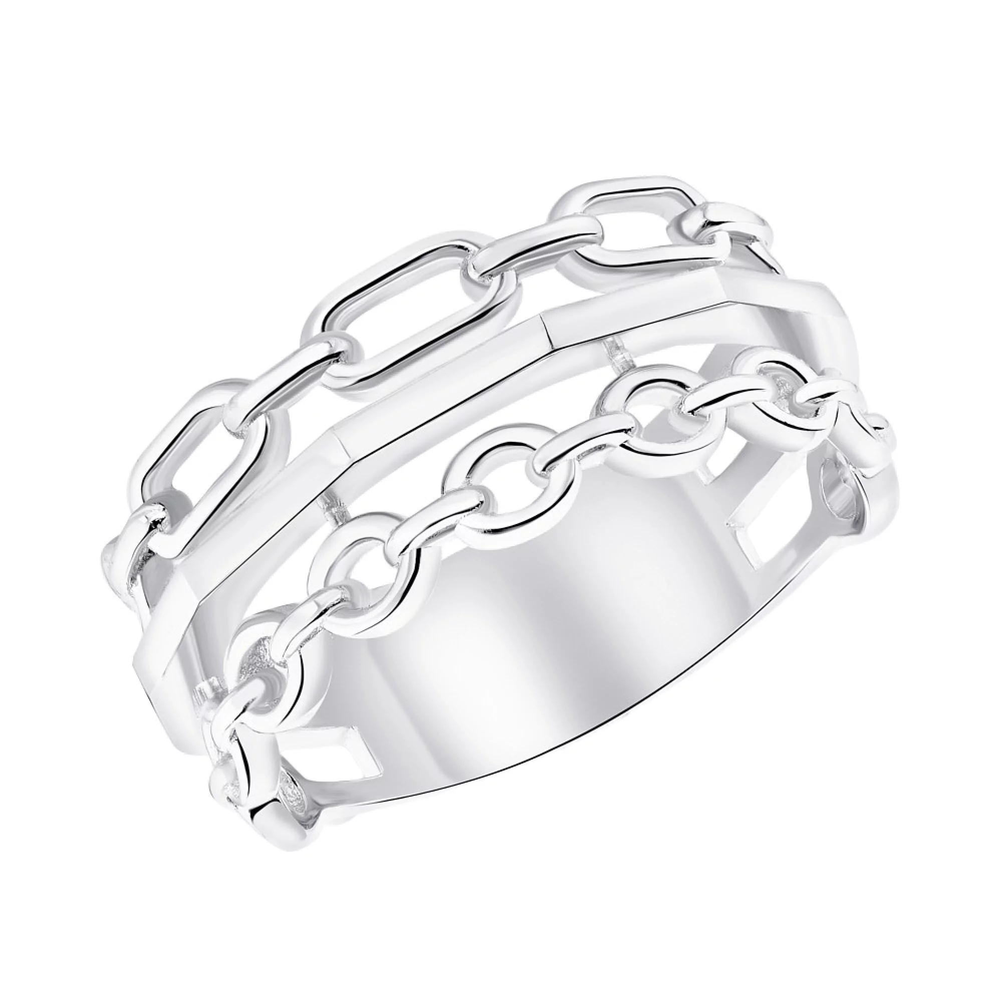 Кольцо из серебра "Цепи" - 1301876 – изображение 1