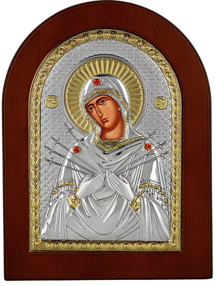 Ікона Пресвята Богородиця «Семистрільна». Розмір 10x14 см. Артикул MA/E1114DX: ціна, відгуки, фото – купити в інтернет-магазині AURUM
