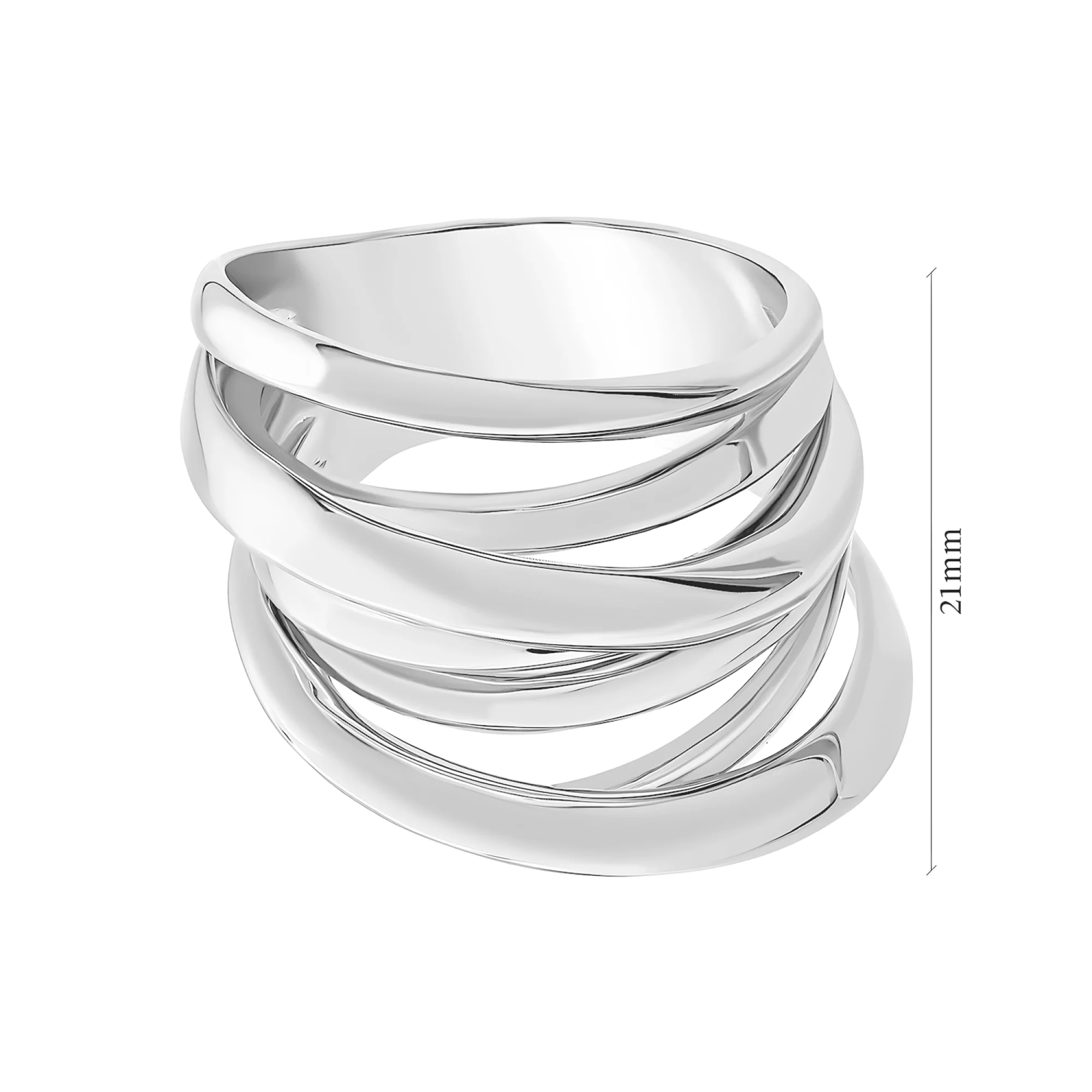 Кольцо серебряное "Переплетение" - 1269051 – изображение 2