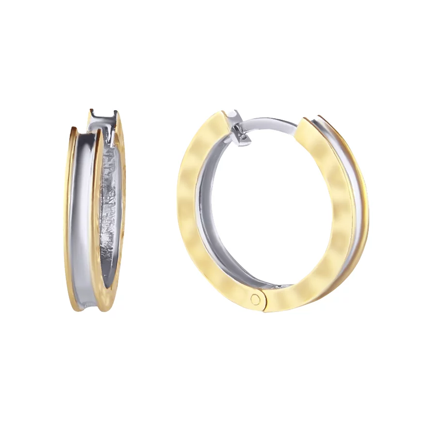 Золоті сережки-кільця в стилі Булгарі. Артикул 103695ж: ціна, відгуки, фото – купити в інтернет-магазині AURUM