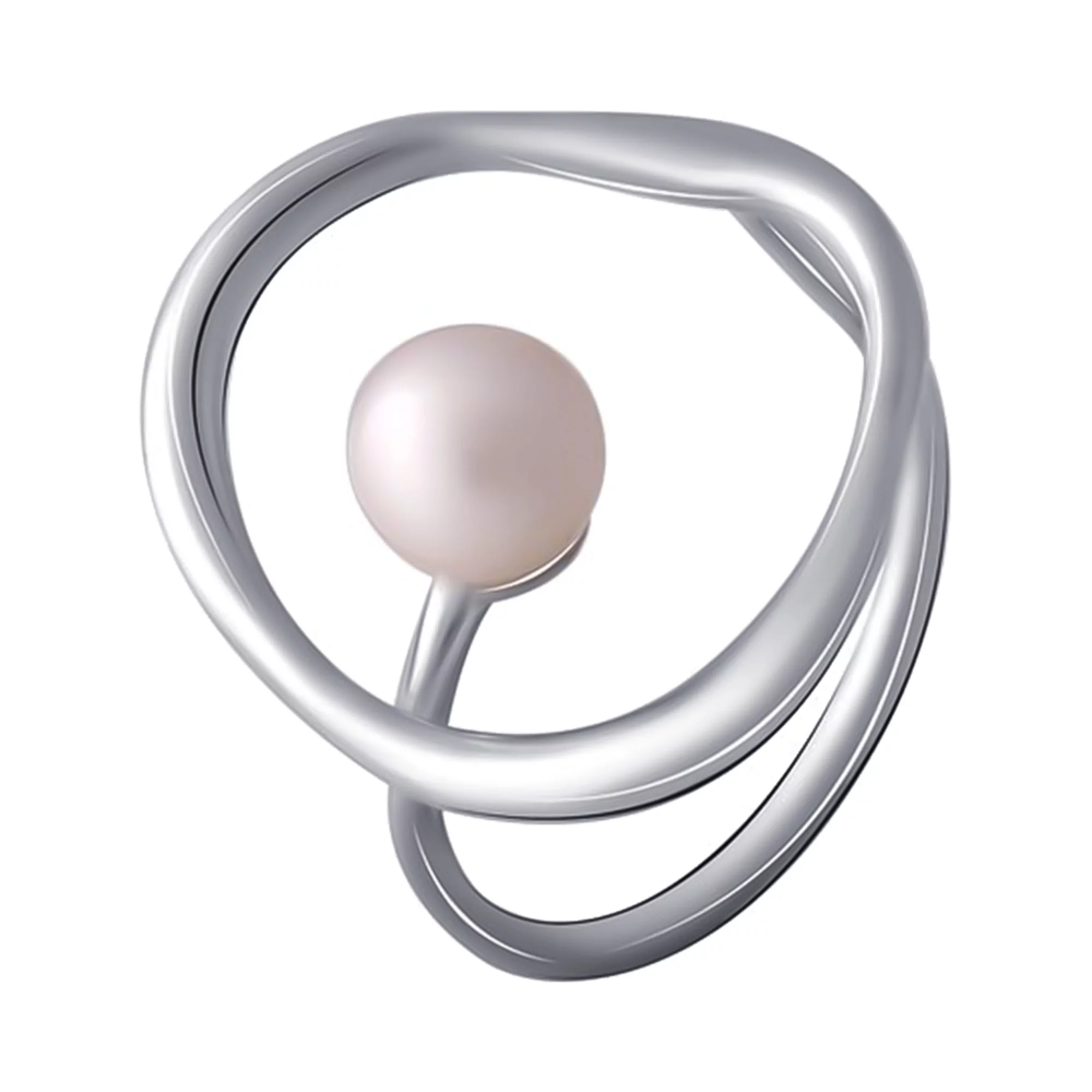 Кольцо с жемчугом из серебра  - 1469543 – изображение 1