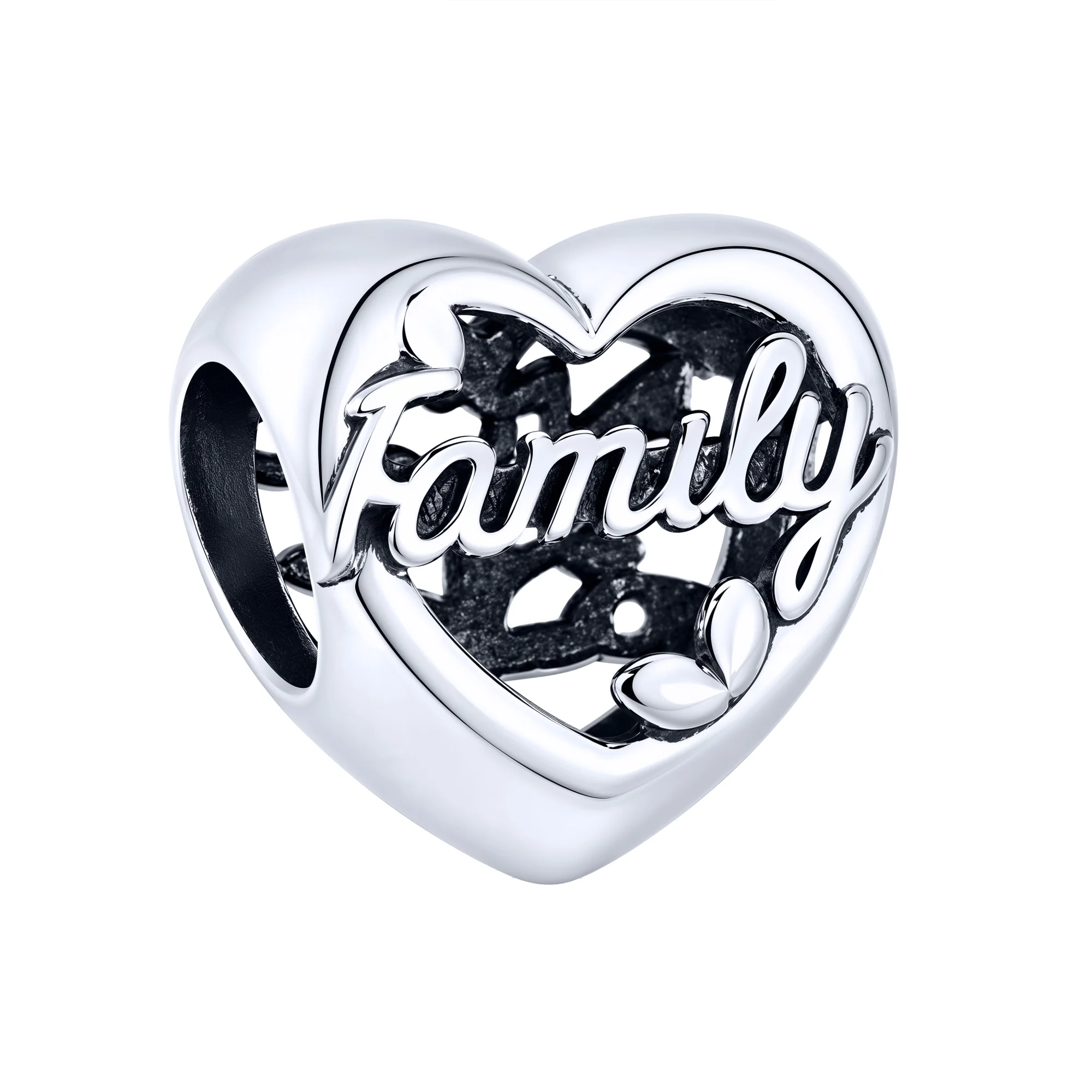 Шарм зі срібла "Family" з фіанітами та чорнінням  - 2250670 - 2