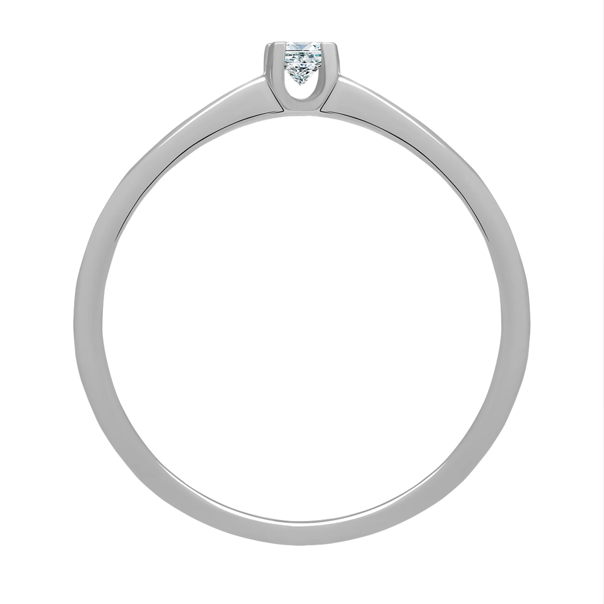 Кольцо из белого золота с бриллиантом - 969153 – изображение 2