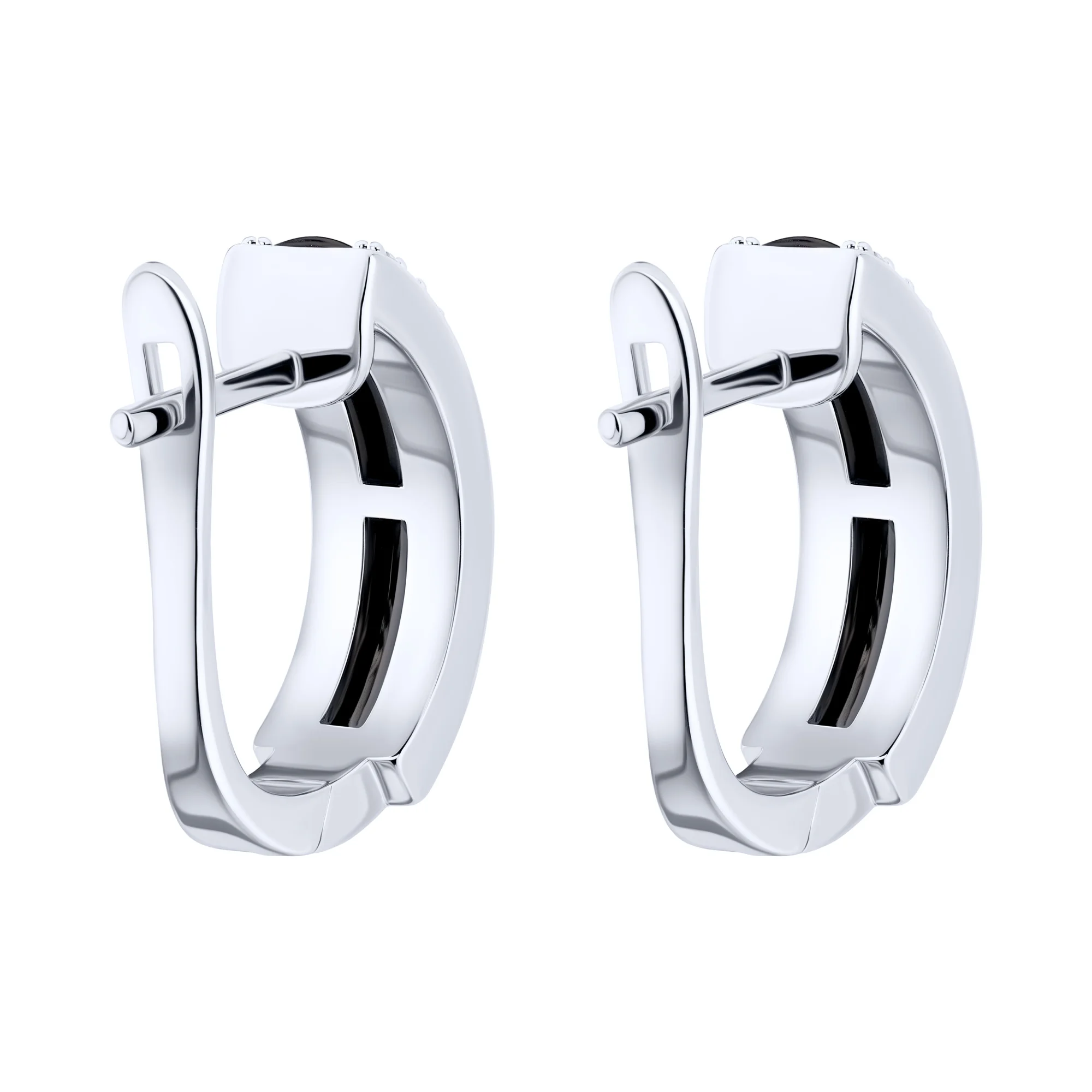 Серьги из серебра с керамикой и фианитами - 2172702 - 2