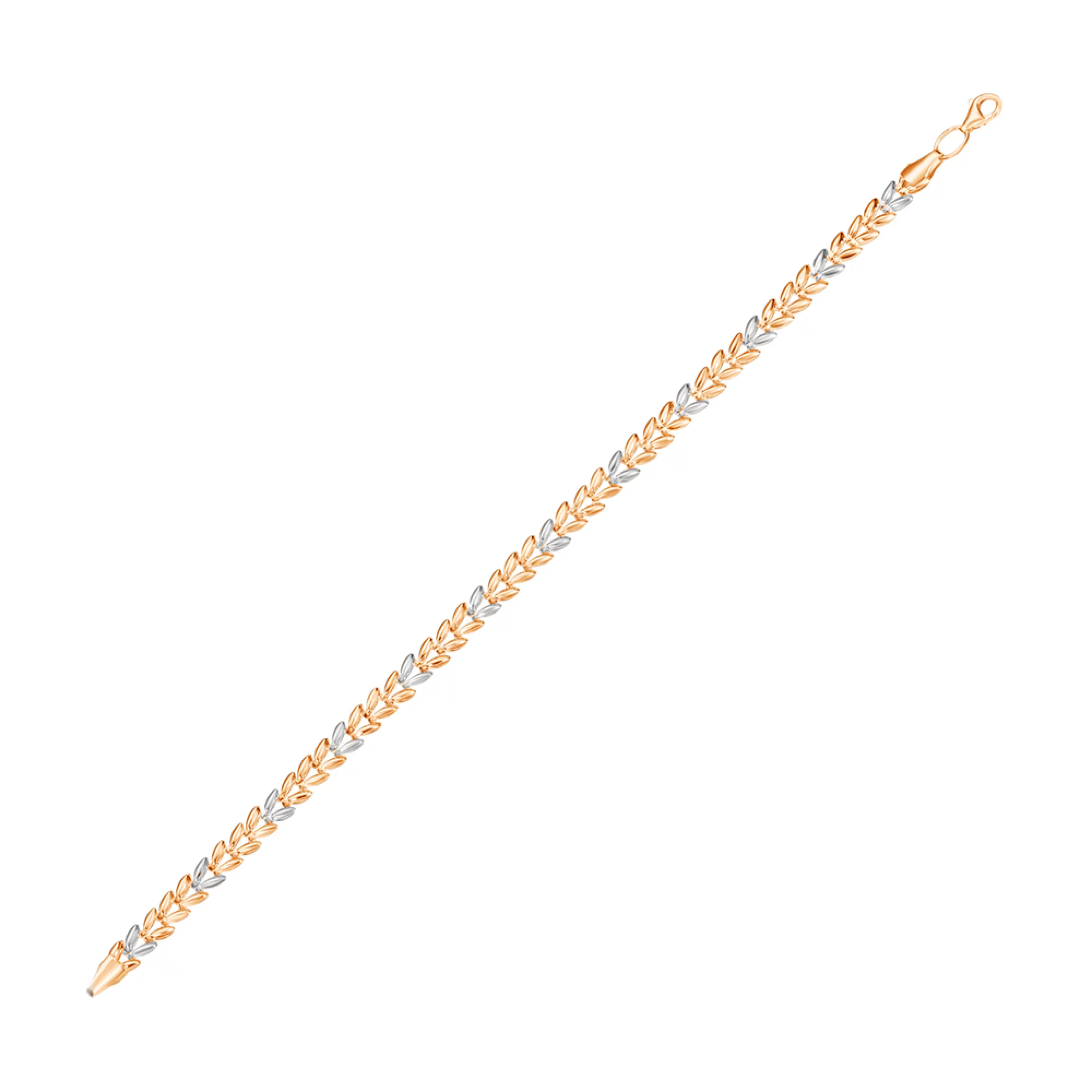 Браслет из комбинированного золота с плетением ролекс - 963102 – изображение 1