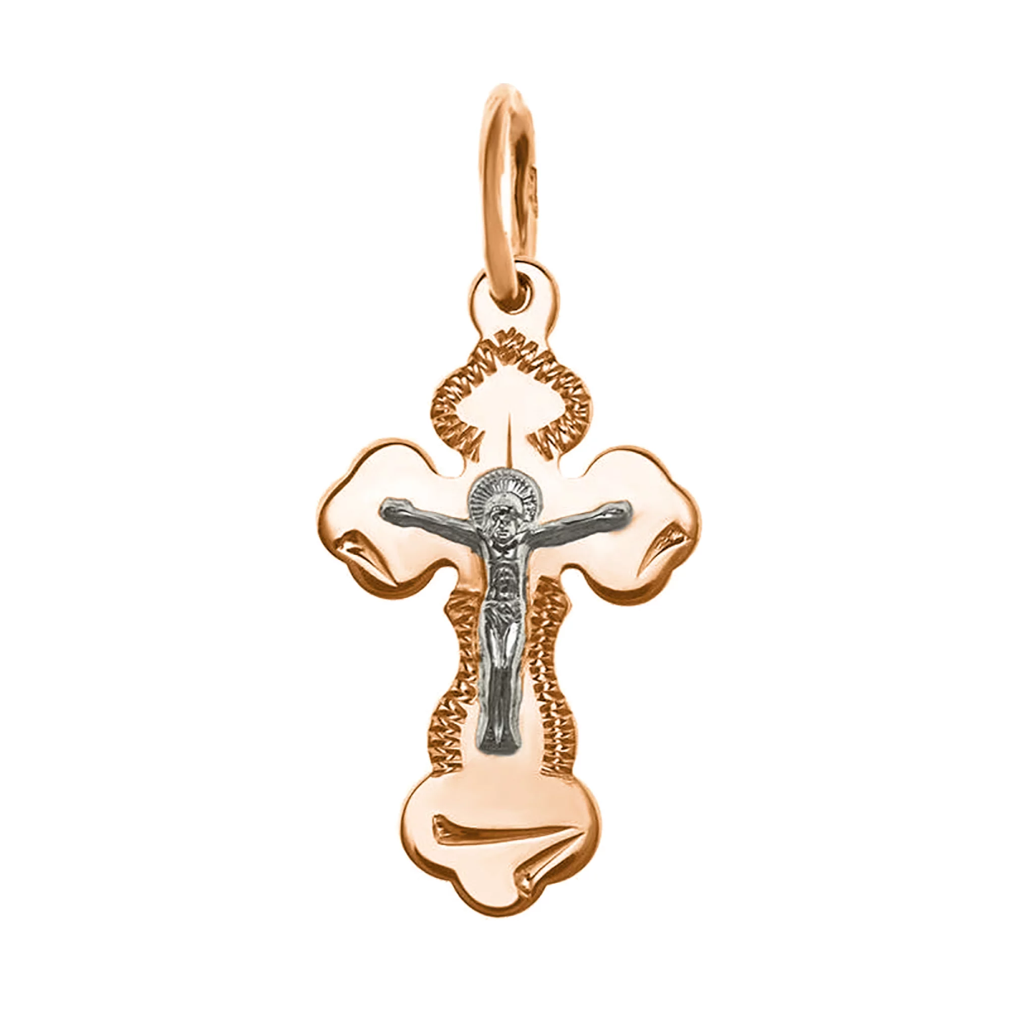 Крестик из комбинированного золота - 392383 – изображение 1