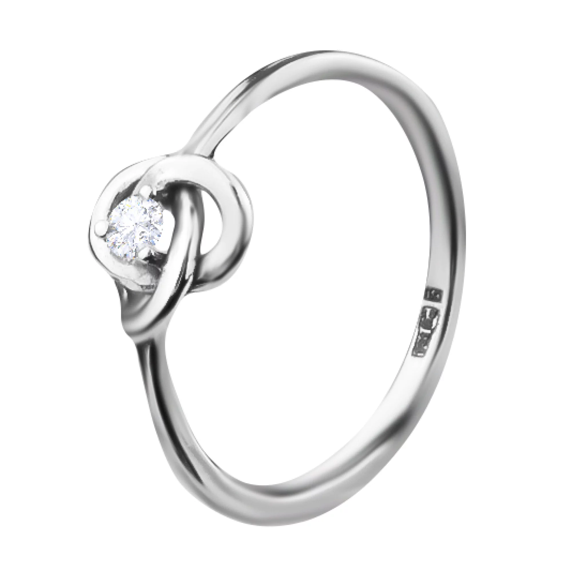Золотое кольцо с бриллиантом - 521755 – изображение 1
