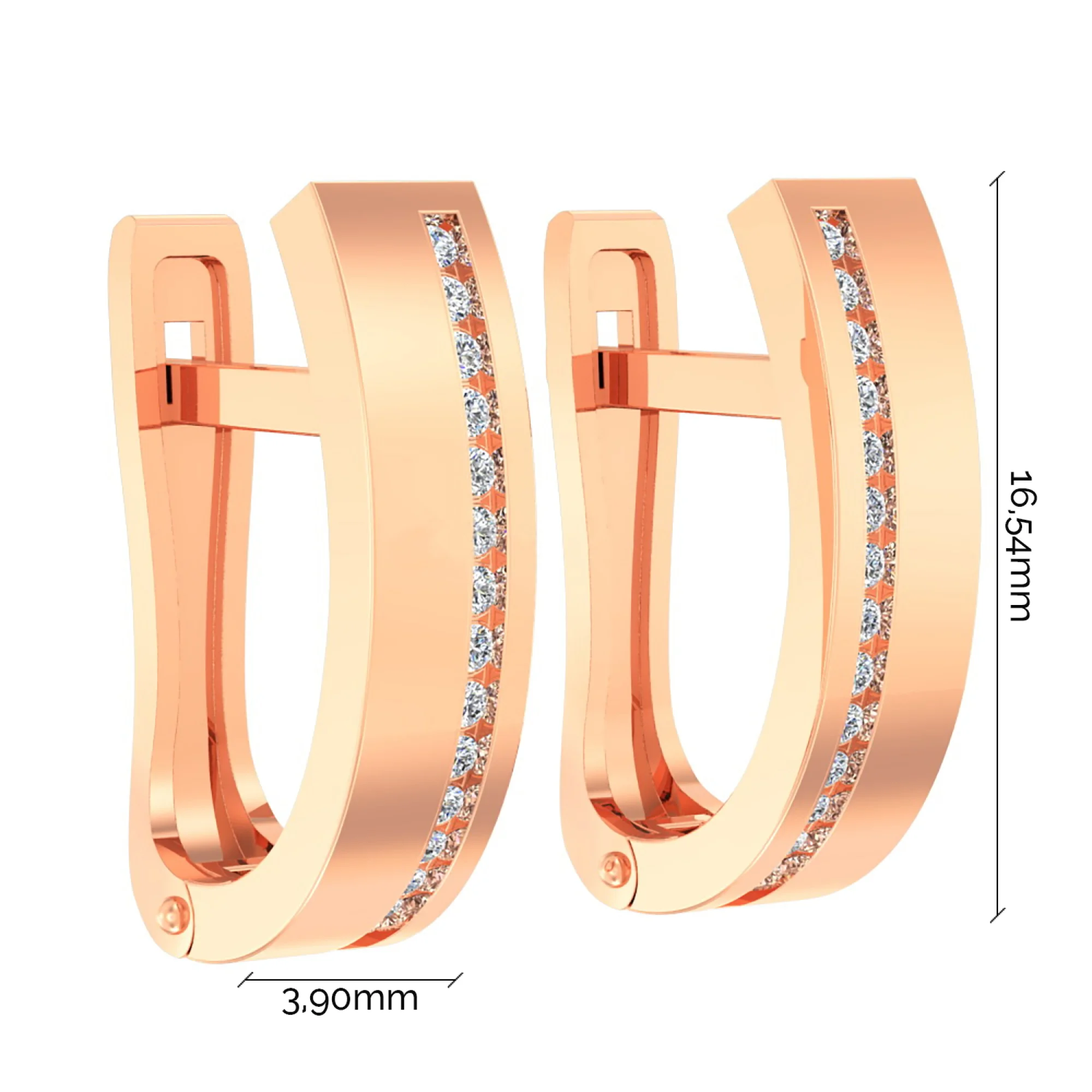 Сережки из красного золота с фианитами - 613751 - 2