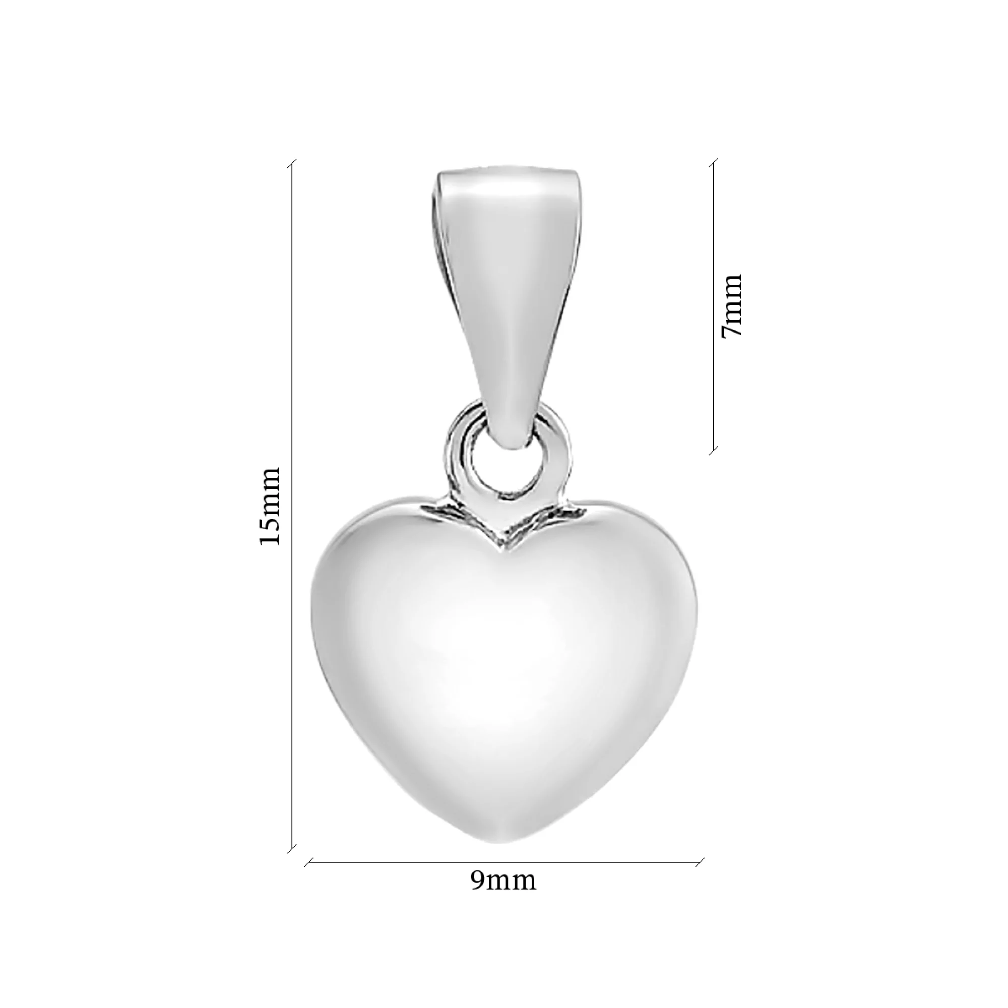 Подвеска серебряная "Сердце" - 959454 – изображение 2
