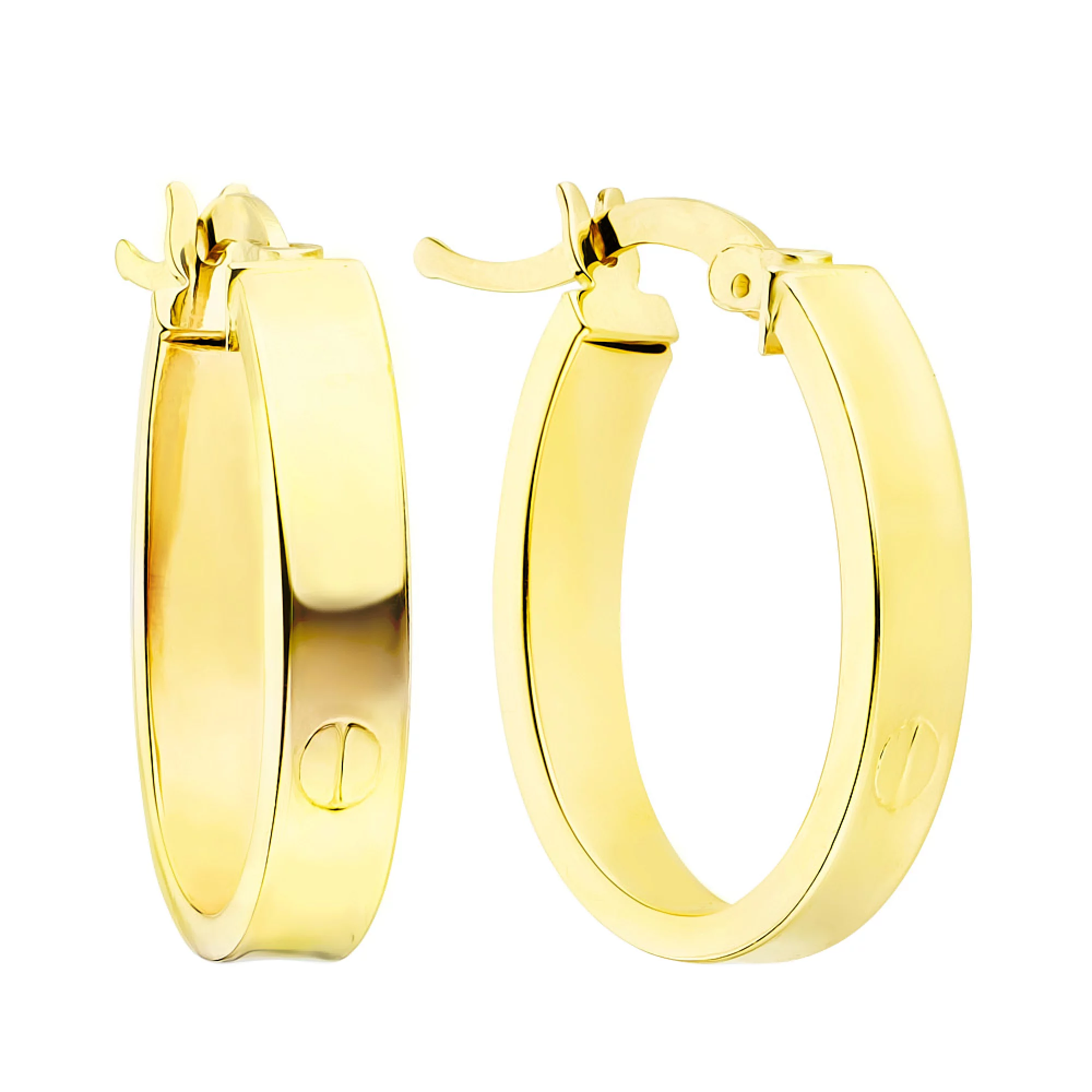 Серьги-кольца из желтого золота "Love" - 1503194 – изображение 1