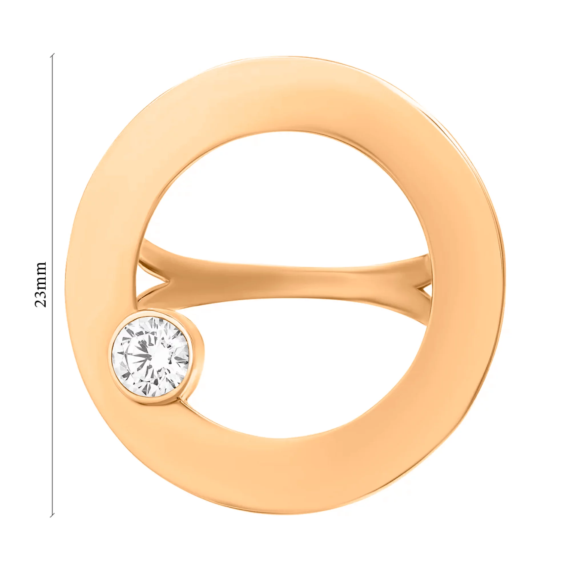 Золотое кольцо с фианитом - 773349 – изображение 2