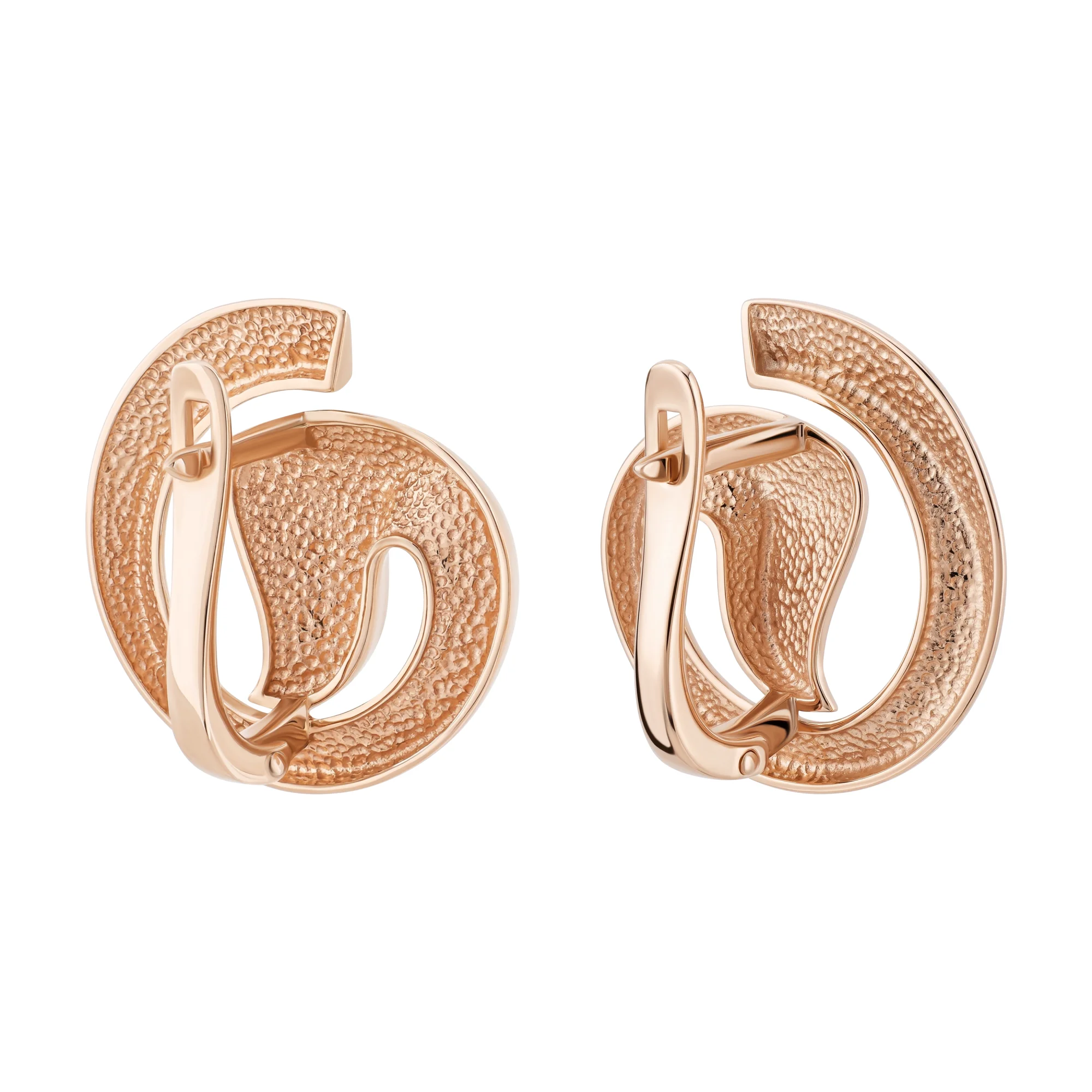 Серьги "Завитки" из красного золота  - 2214503 - 2