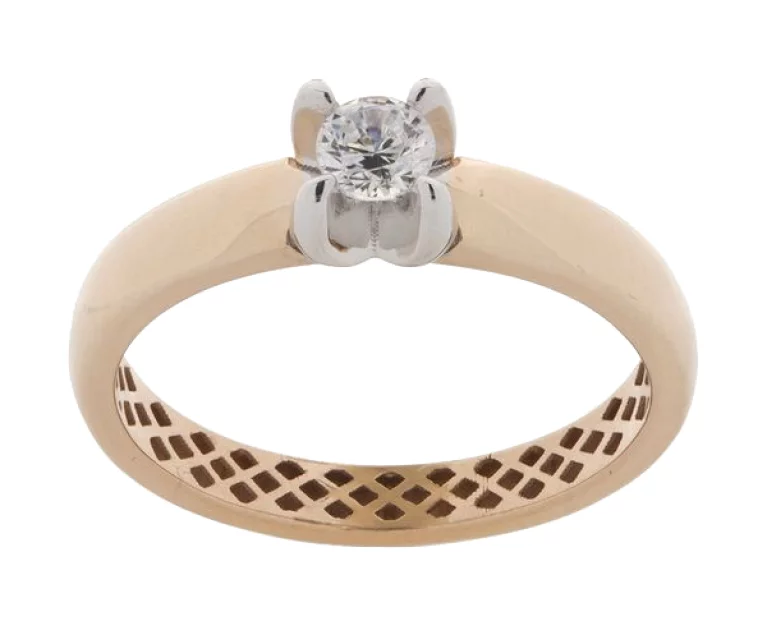Золотое кольцо с фианитом. Артикул 700609-Рр: цена, отзывы, фото – купить в интернет-магазине AURUM