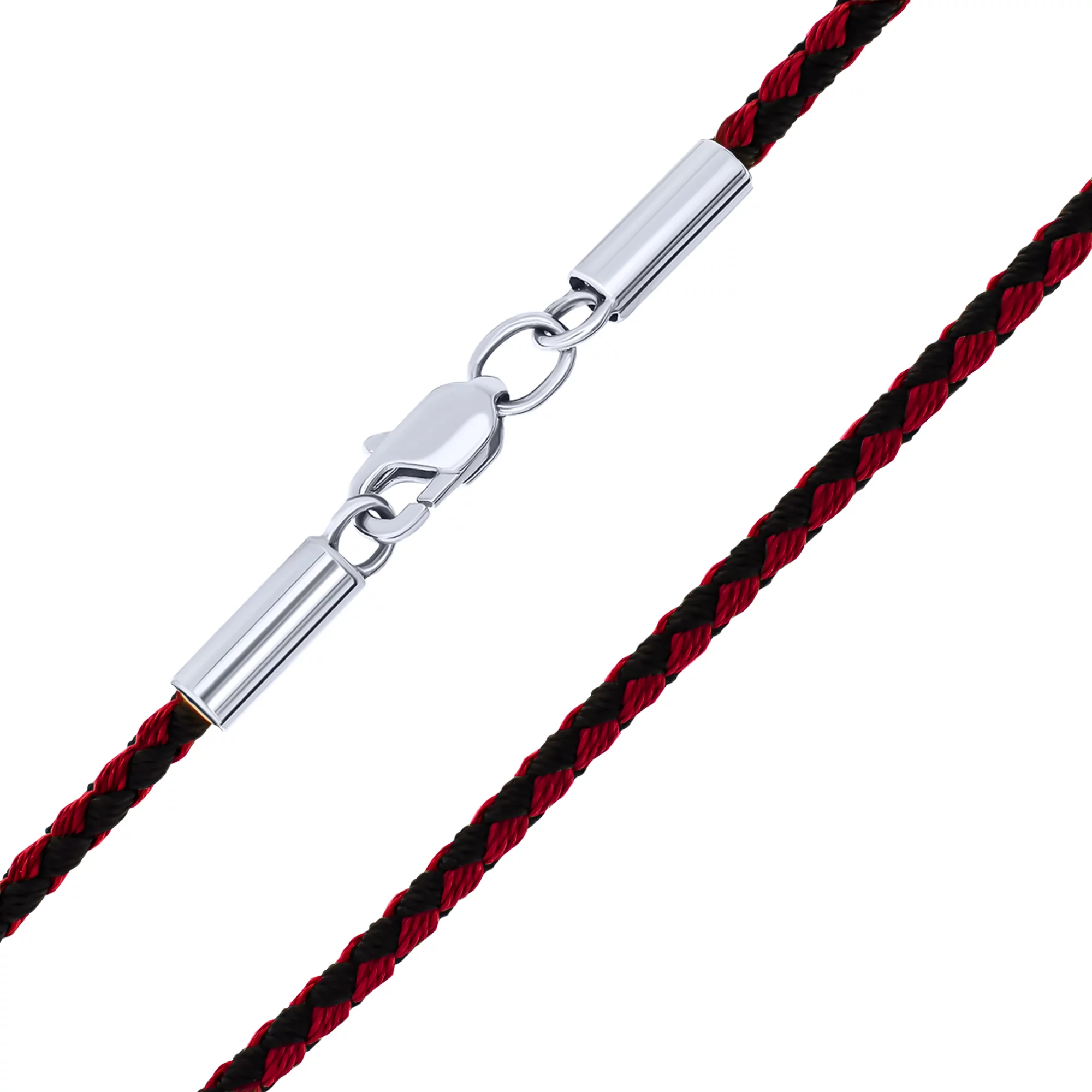 Ювелирный шнурок с красного шелка и серебром - 1609415 – изображение 1