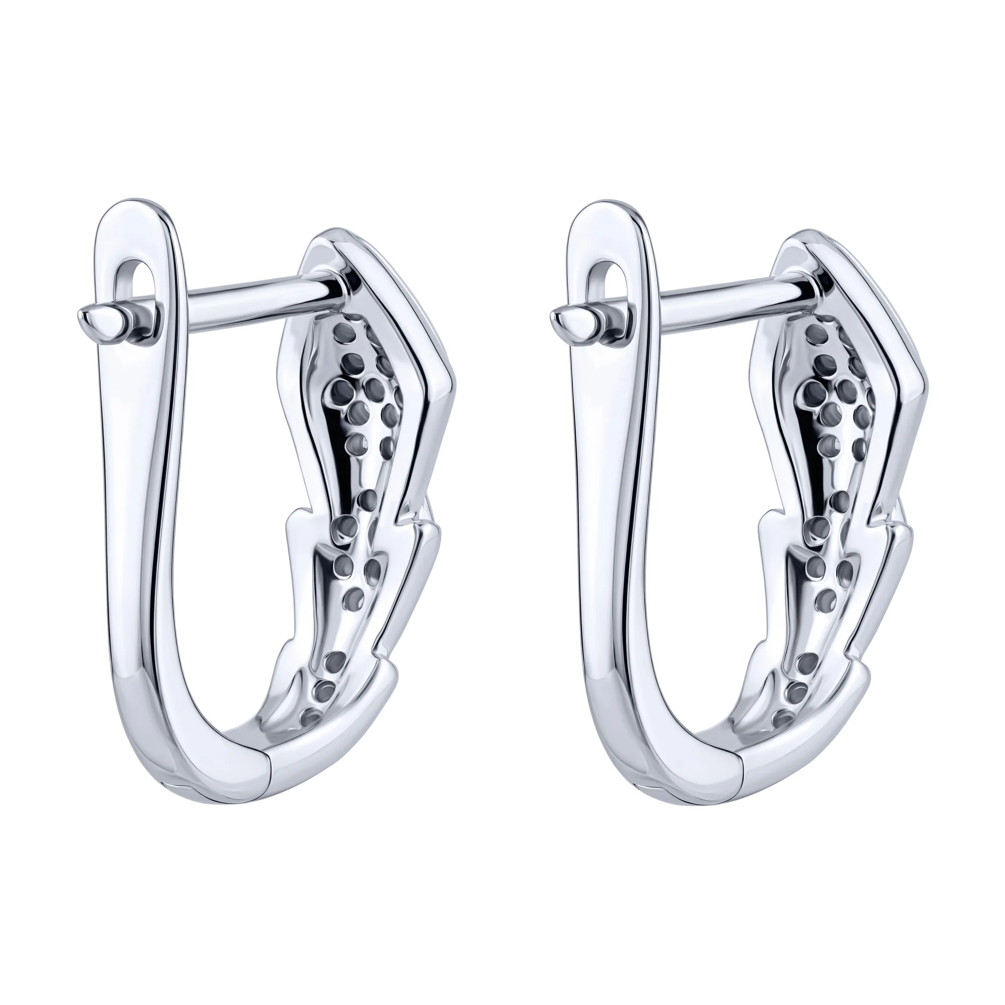 Серьги "Змея" из серебра с фианитами - 2273613 - 2
