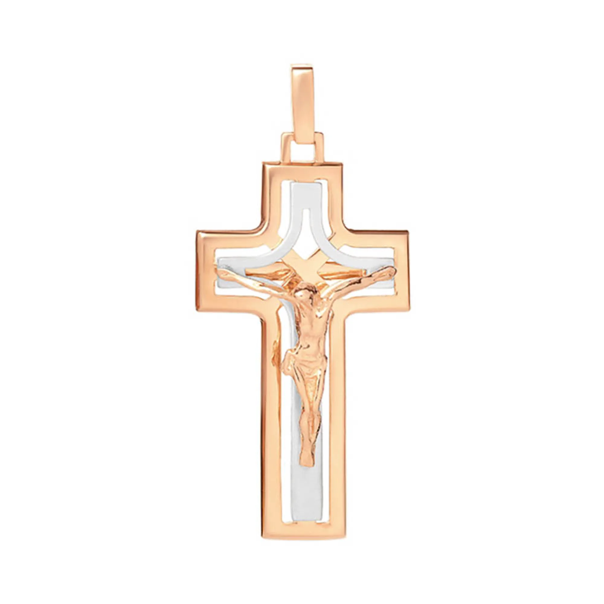 Крестик из комбинированного золота - 960792 - 1